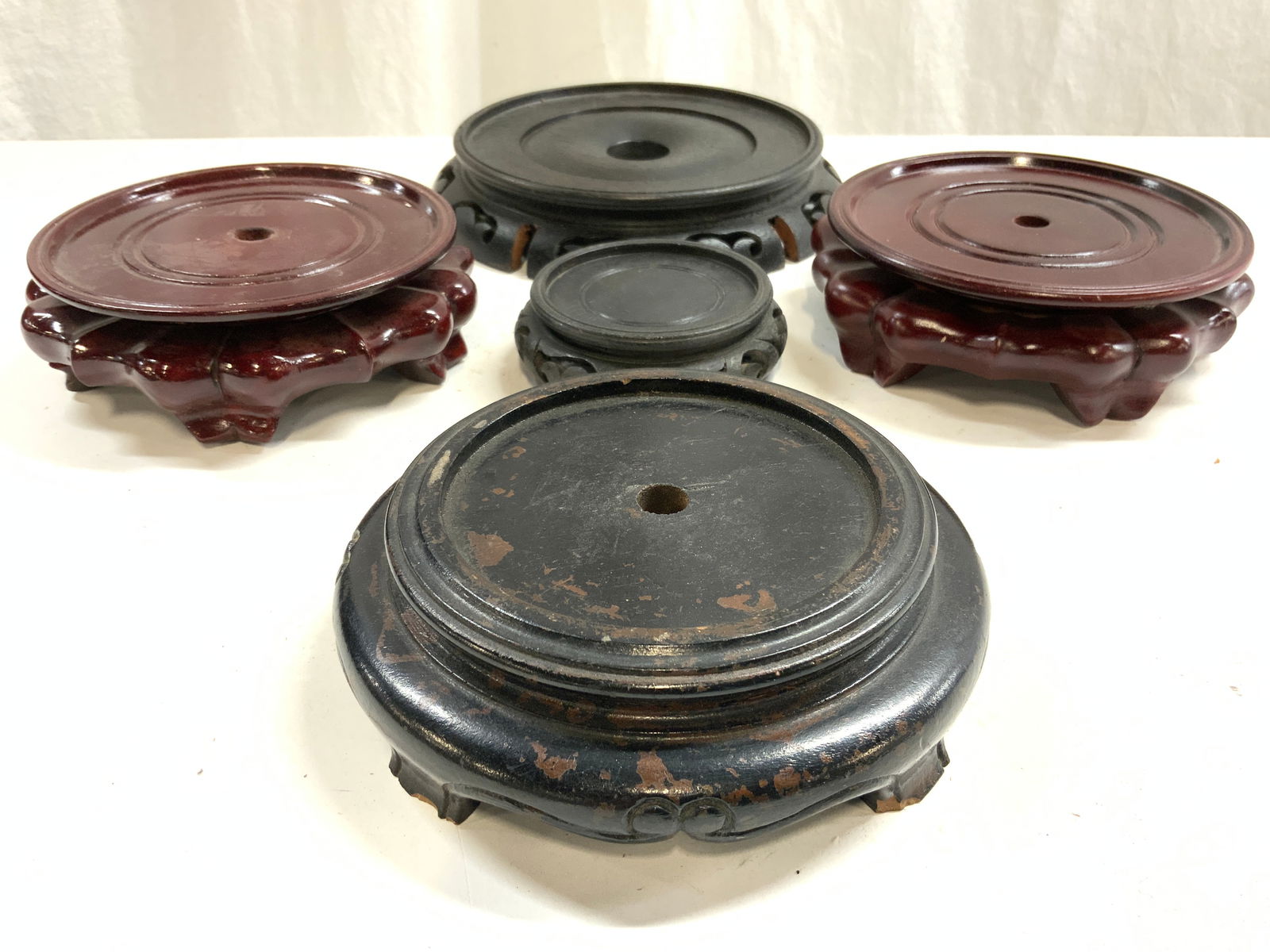 Lot 5 Assorted Carved Wooden Asian Stands (1 of 6)