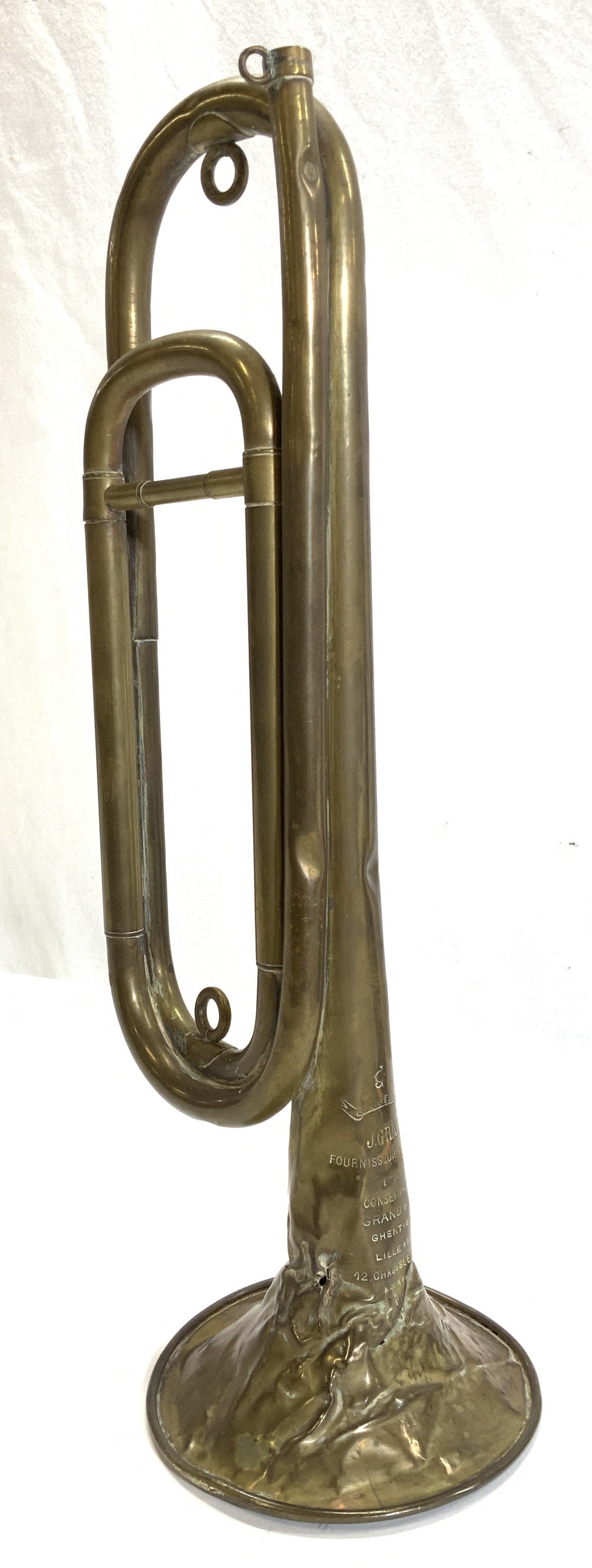 Antique Brass Marching Band Bugle, France (1 of 7)