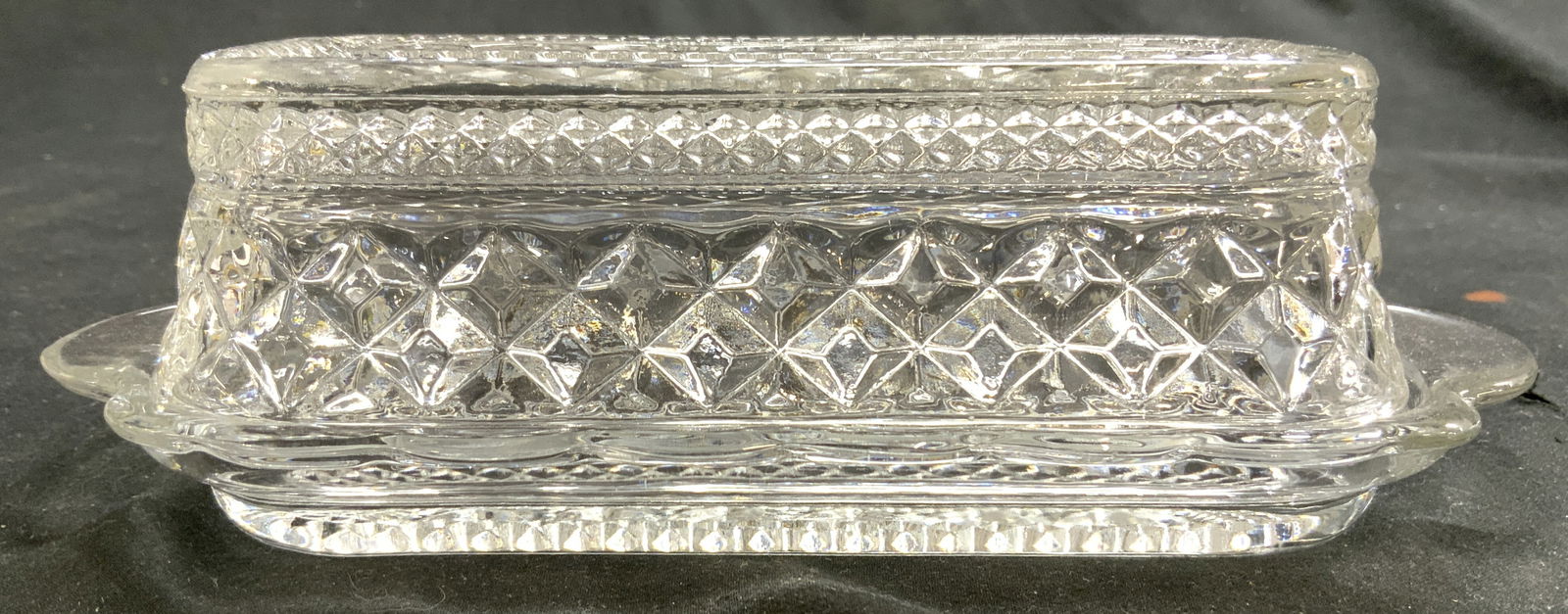 Pressed Glass Butter Dish W Lid (1 of 7)