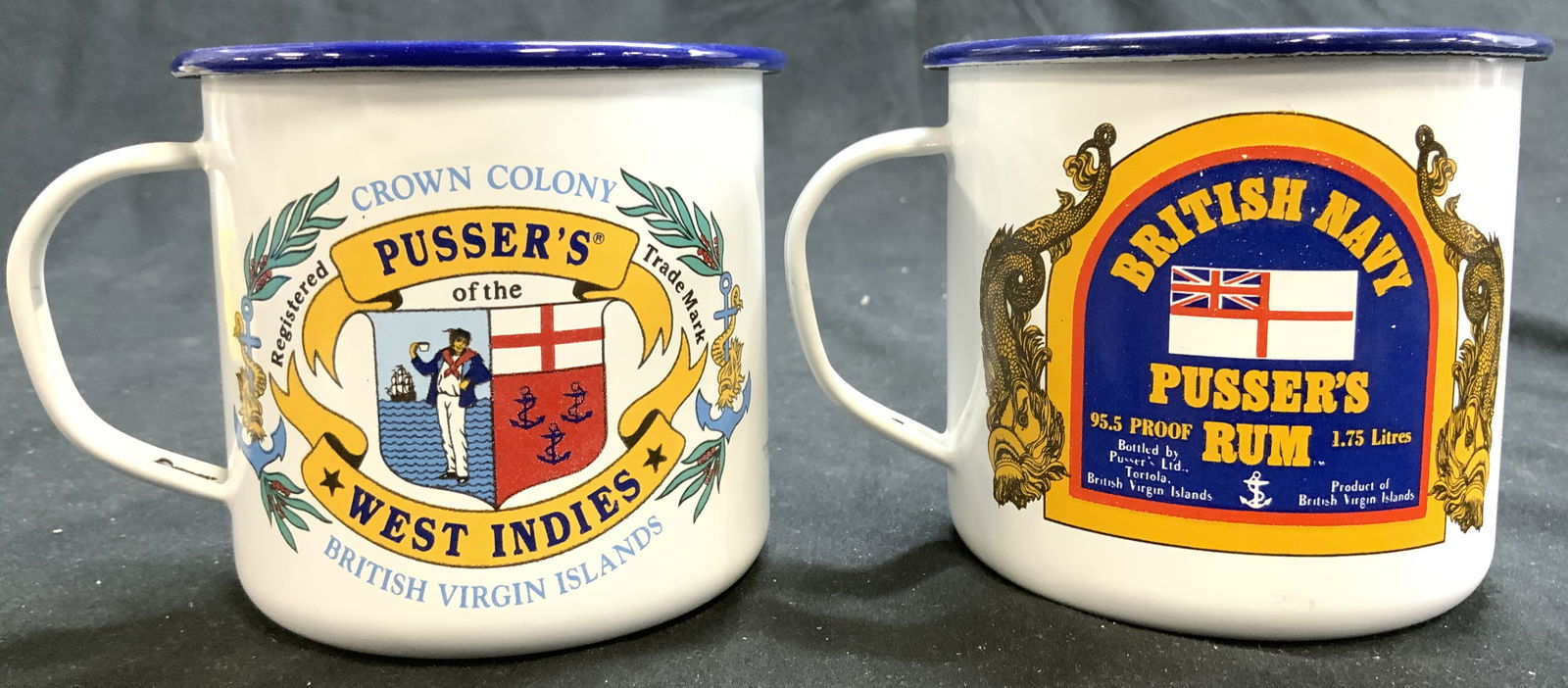 PUSSERS WEST INDIES Lot 2 Enameled Mugs (1 of 8)