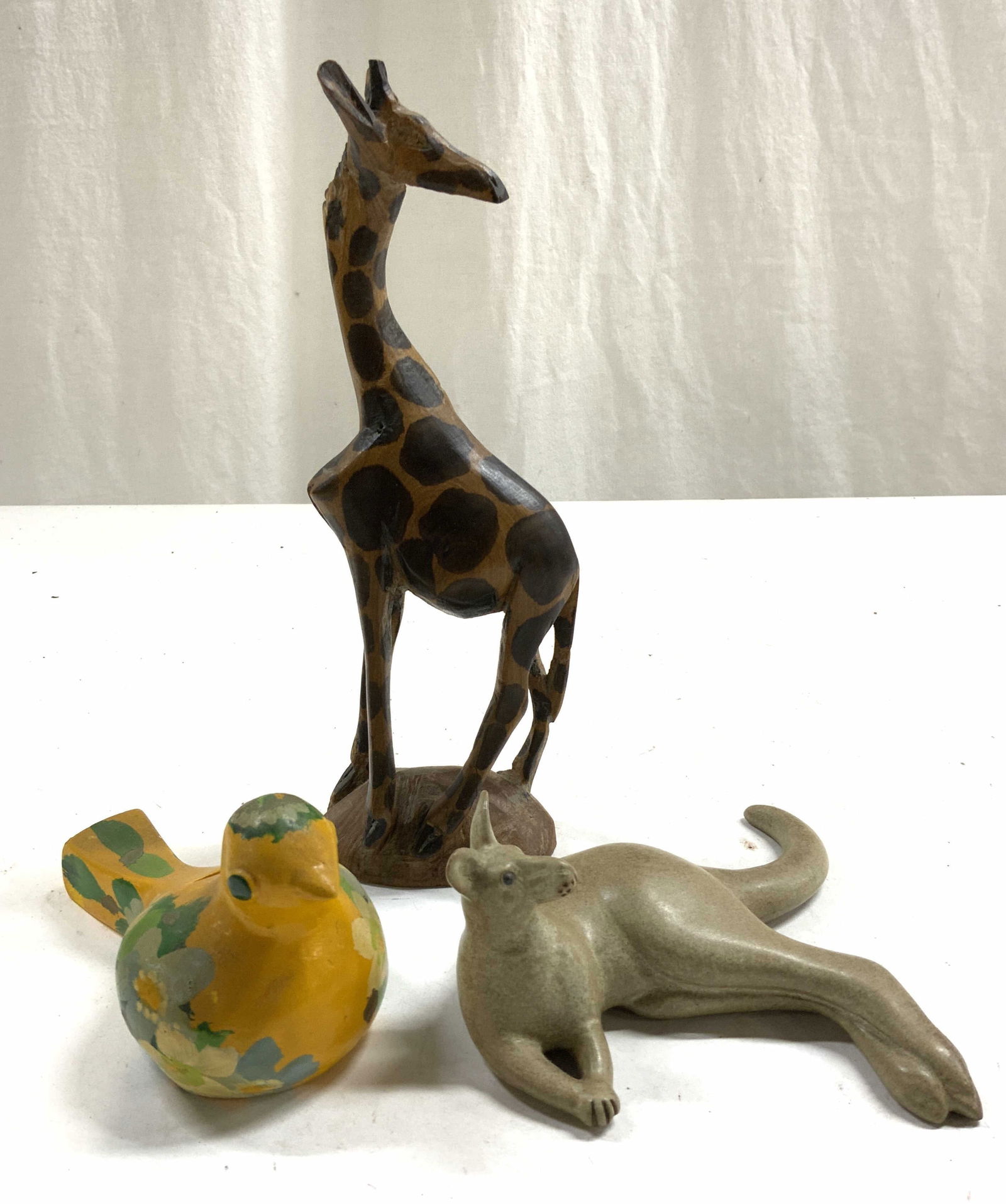 Lot 3 Assorted Wood & Ceramic Animal Figurals (1 of 8)