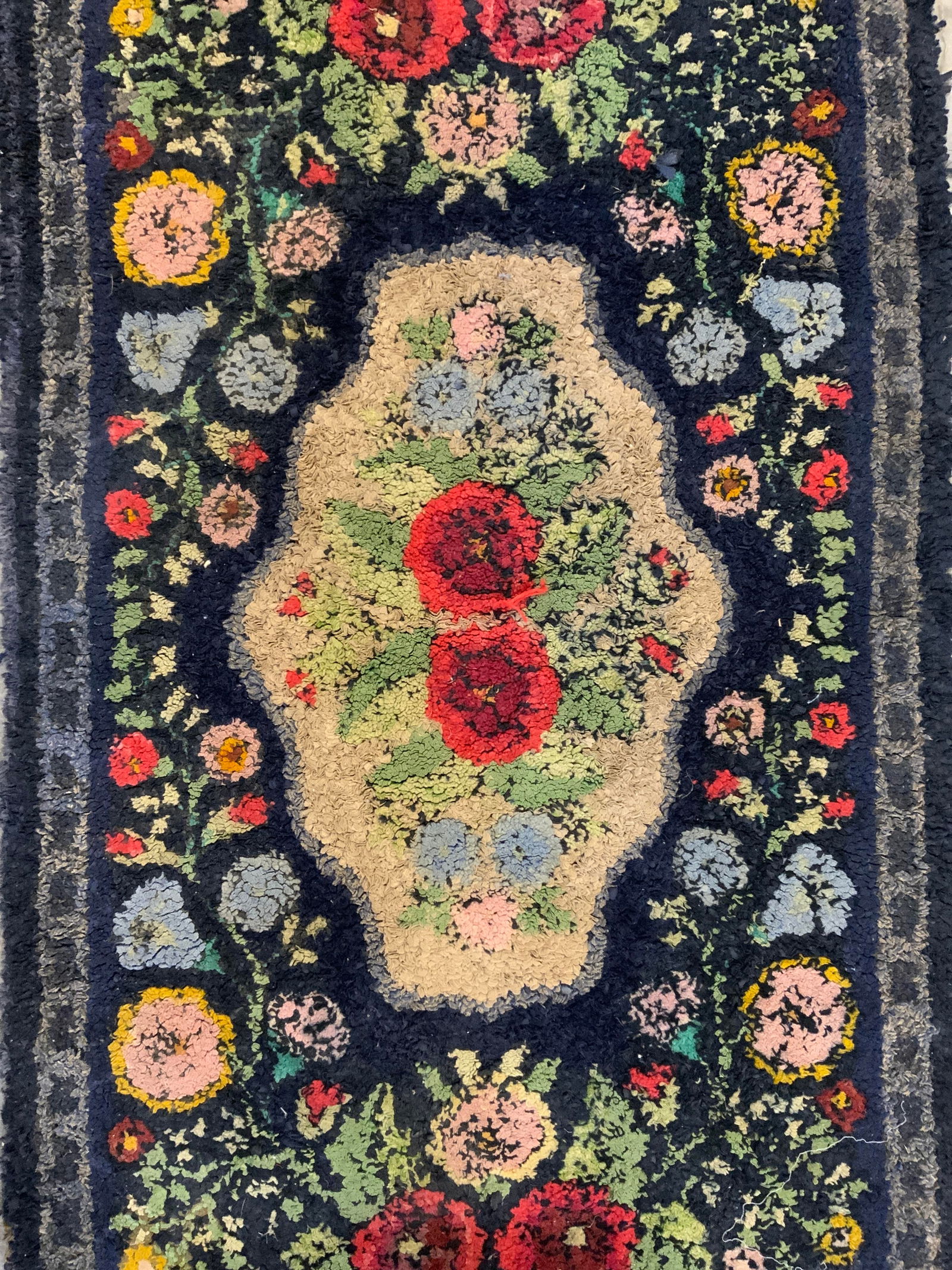 Vintage Floral Detail Hooked Rug (1 of 6)