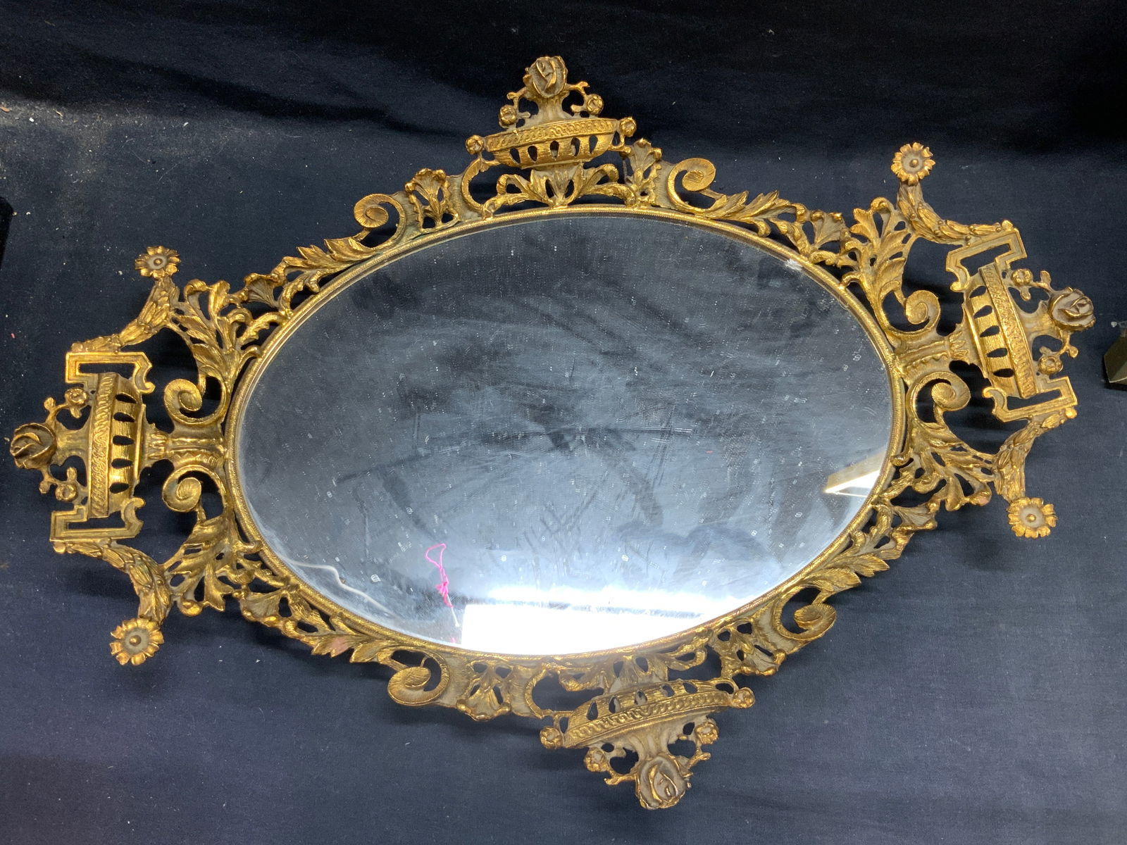 Gilt Brass Ornate Vanity Mirror Tray 21.25in (1 of 6)