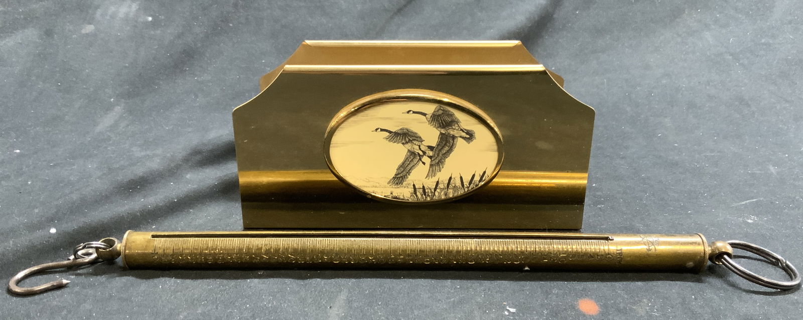 Gilt Metal Letter Holder & Brass Fish Scale (1 of 7)