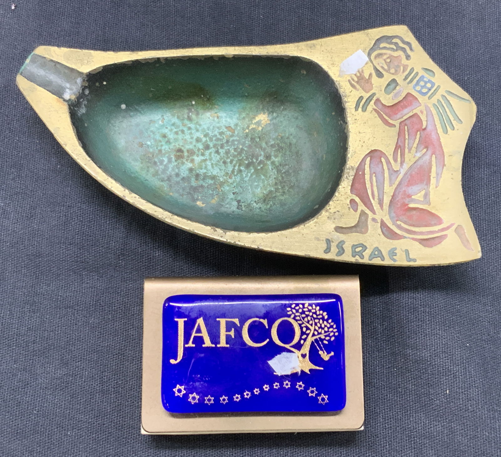 2 enamel & Brass Judaica Accessories, Israel (1 of 8)
