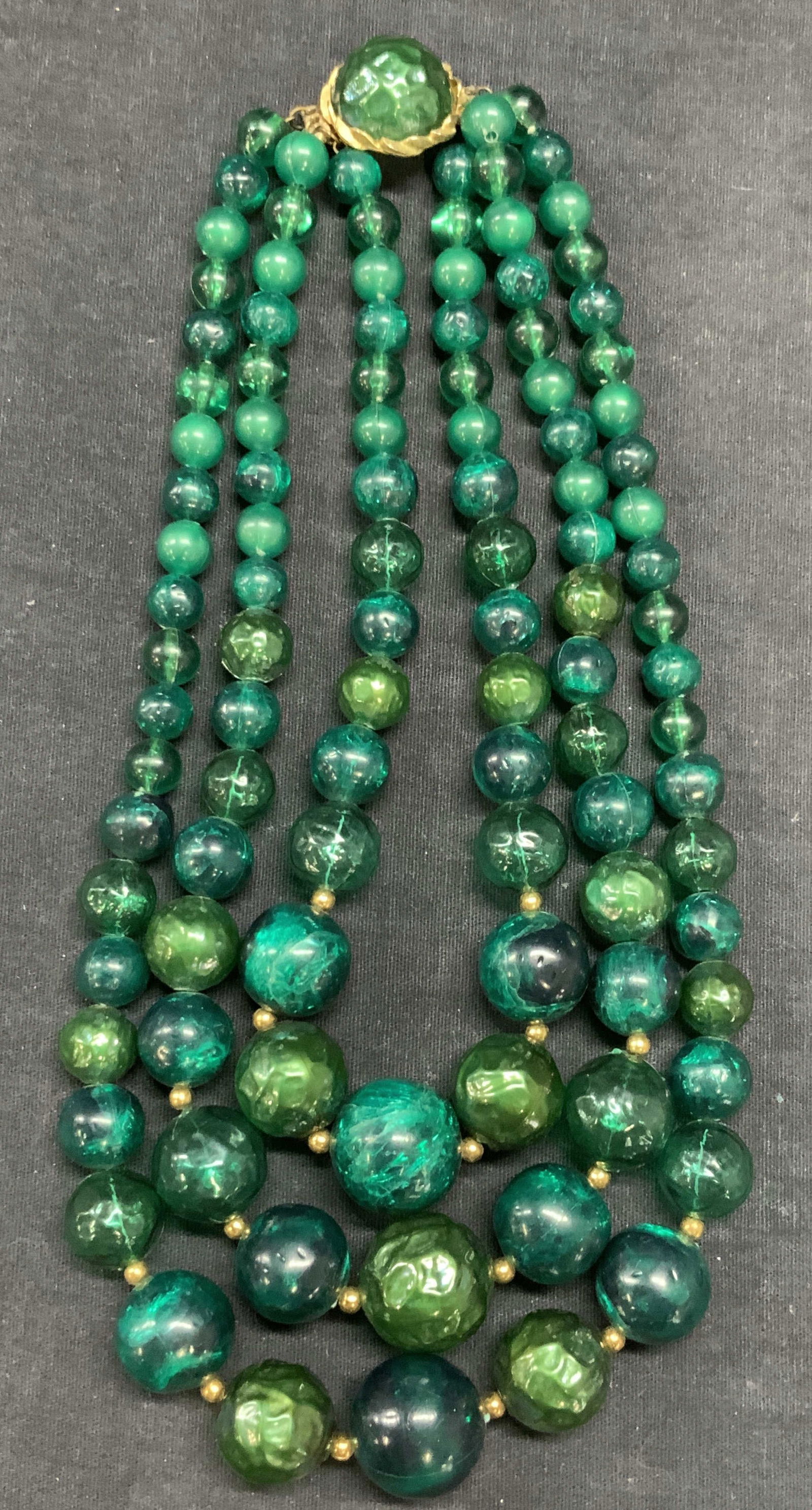 Vintage Green Beaded Multi Strand Necklace (1 of 6)