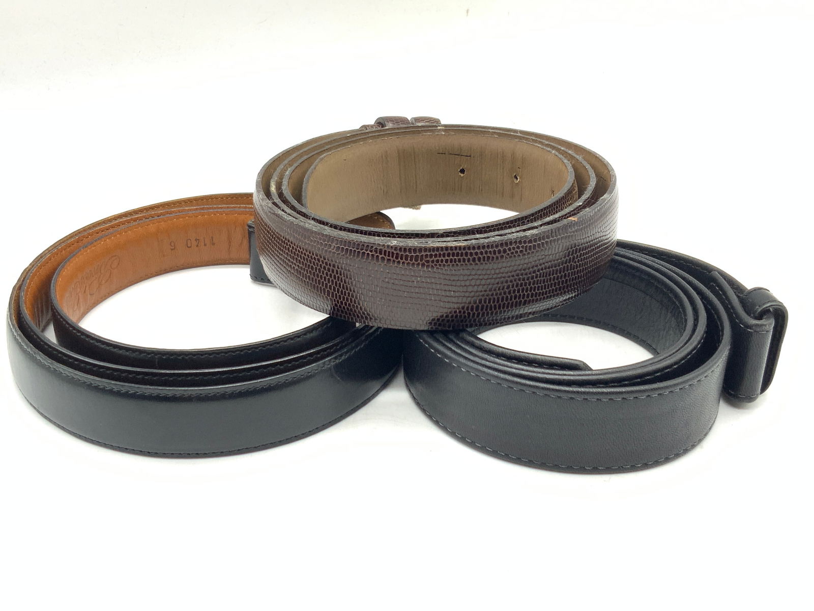 3 Brooks Brothers& Ferrini Leather Belts, Italy (1 of 10)