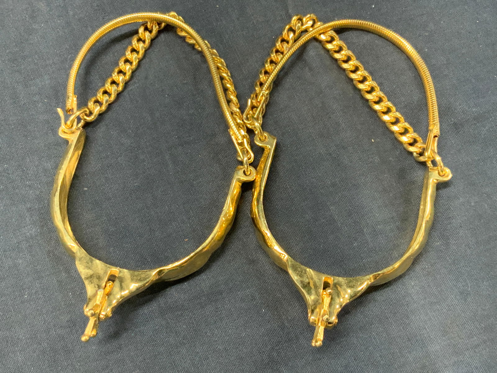 Pr Gilt Metal Cowboy Boot Spurs (1 of 7)