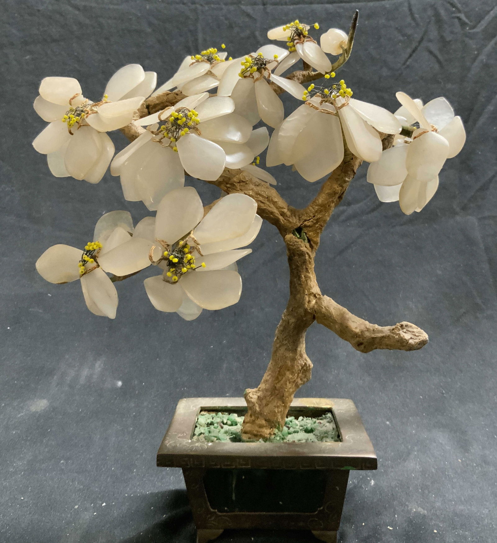 Japanese White Flower Glass Bonsai Tree (1 of 6)