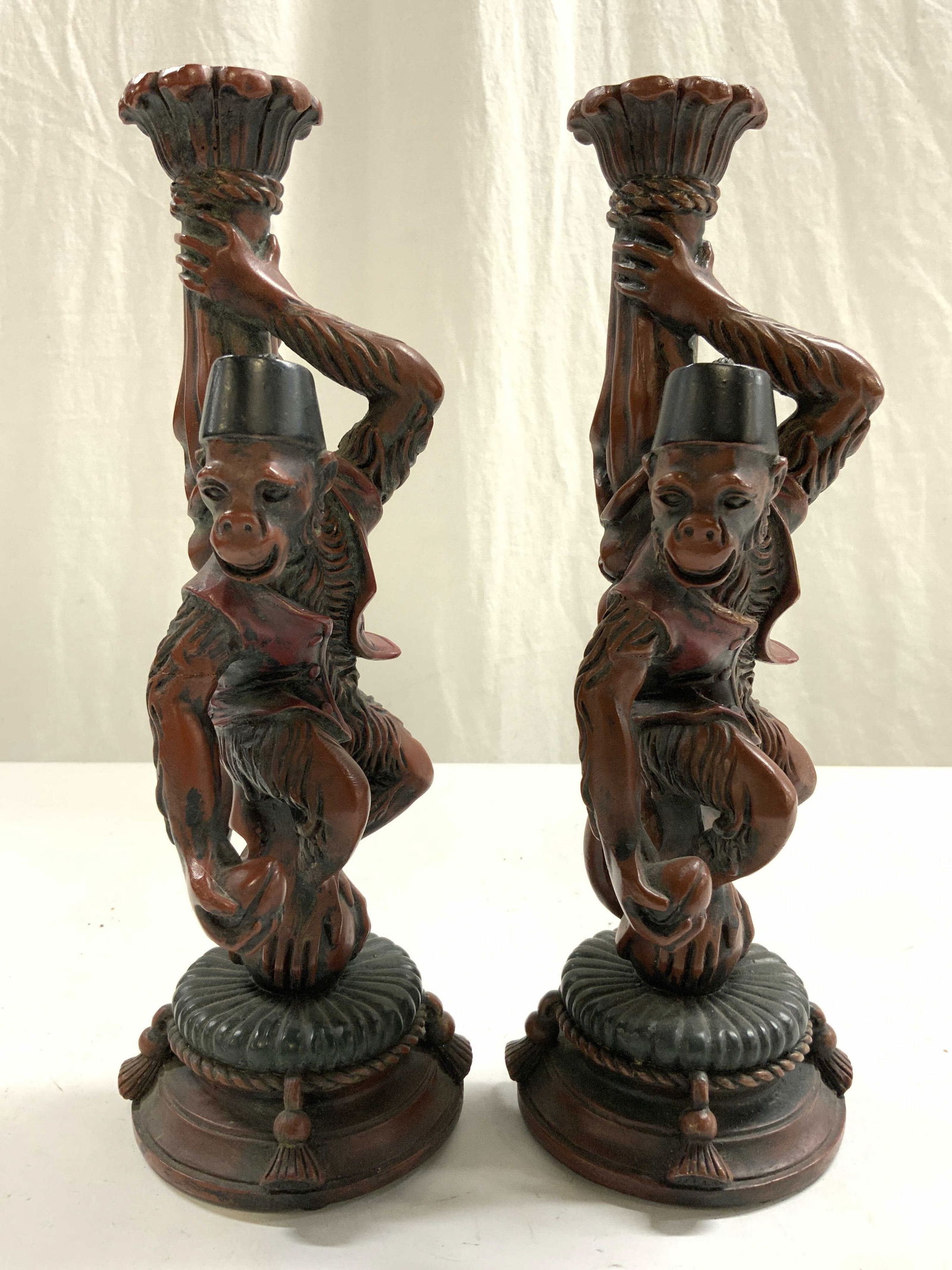 SAN PACIFIC INTL Pr Resin Monkey Candlesticks (1 of 9)