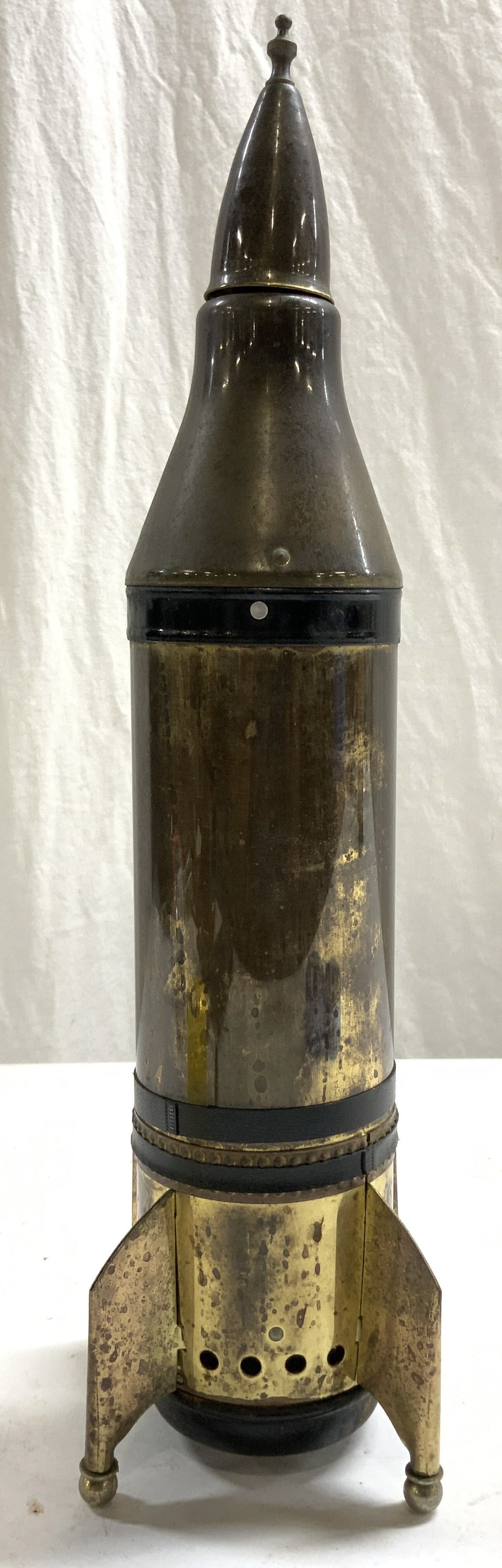 Gilt Metal Rocket Ship Music Box Moonlight Sonata (1 of 7)