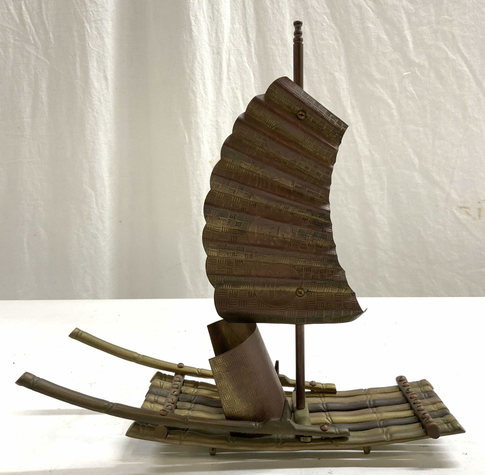 Asian Brass & Copper Boat Sculpture (1 of 8)