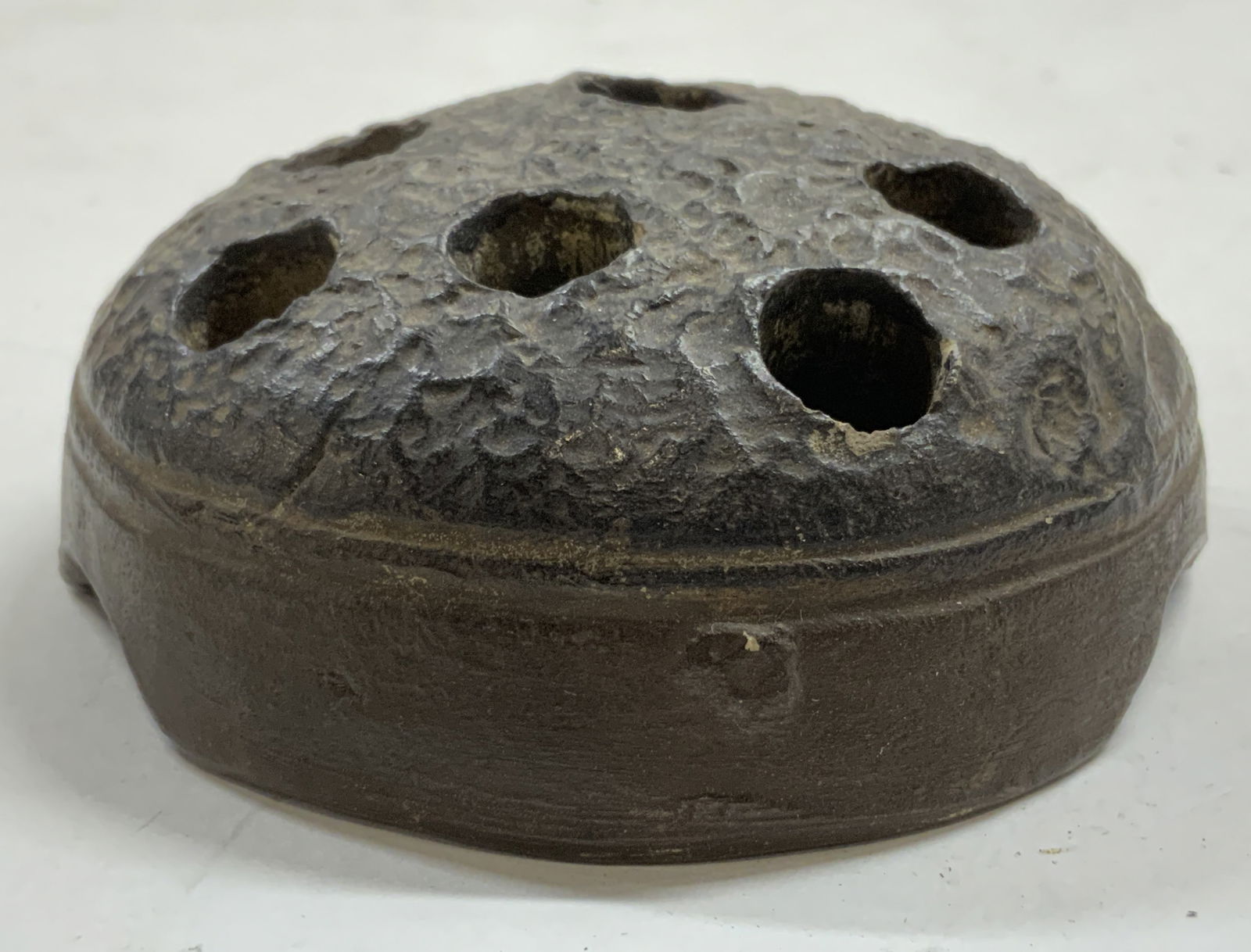 Vintage Ceramic Flower Frog Brown JAPAN (1 of 6)