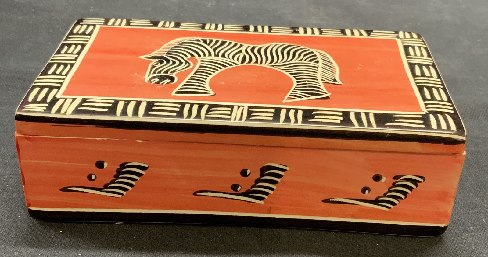 Carved Stone Zebra Keepsake Box (1 of 7)