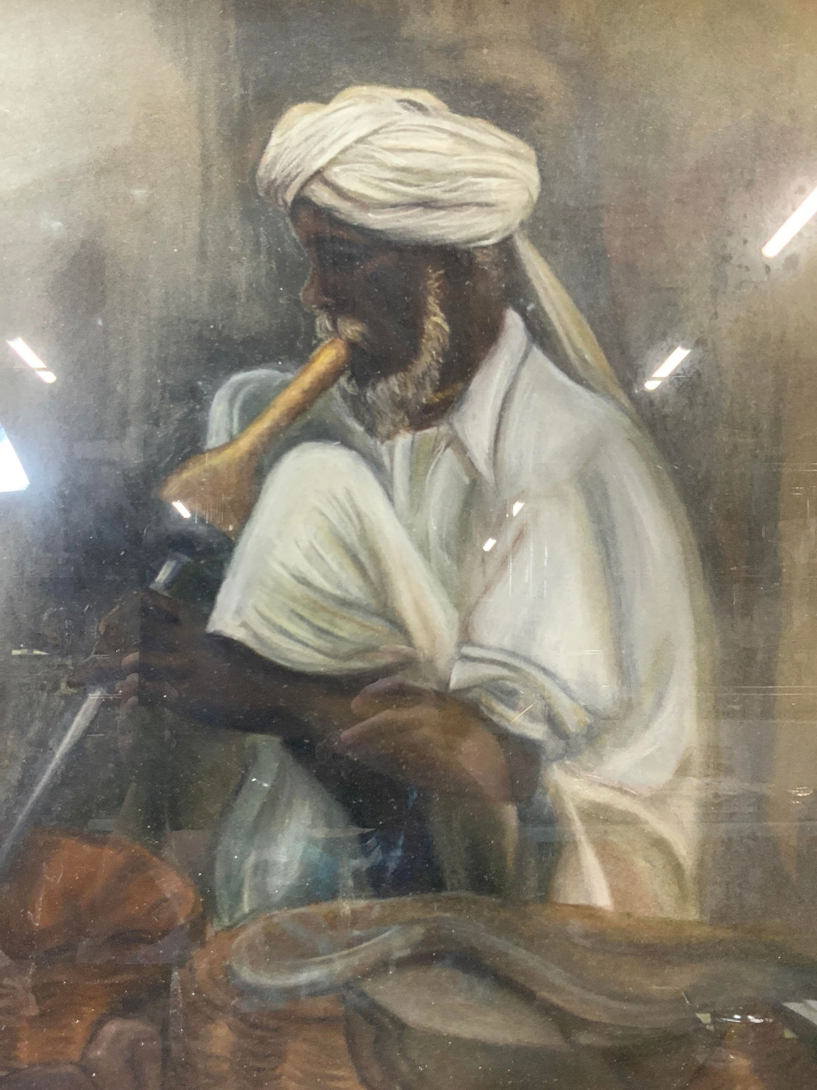 D.M. Feldman Sgd Snake Charmer Pastel Drawing (1 of 11)