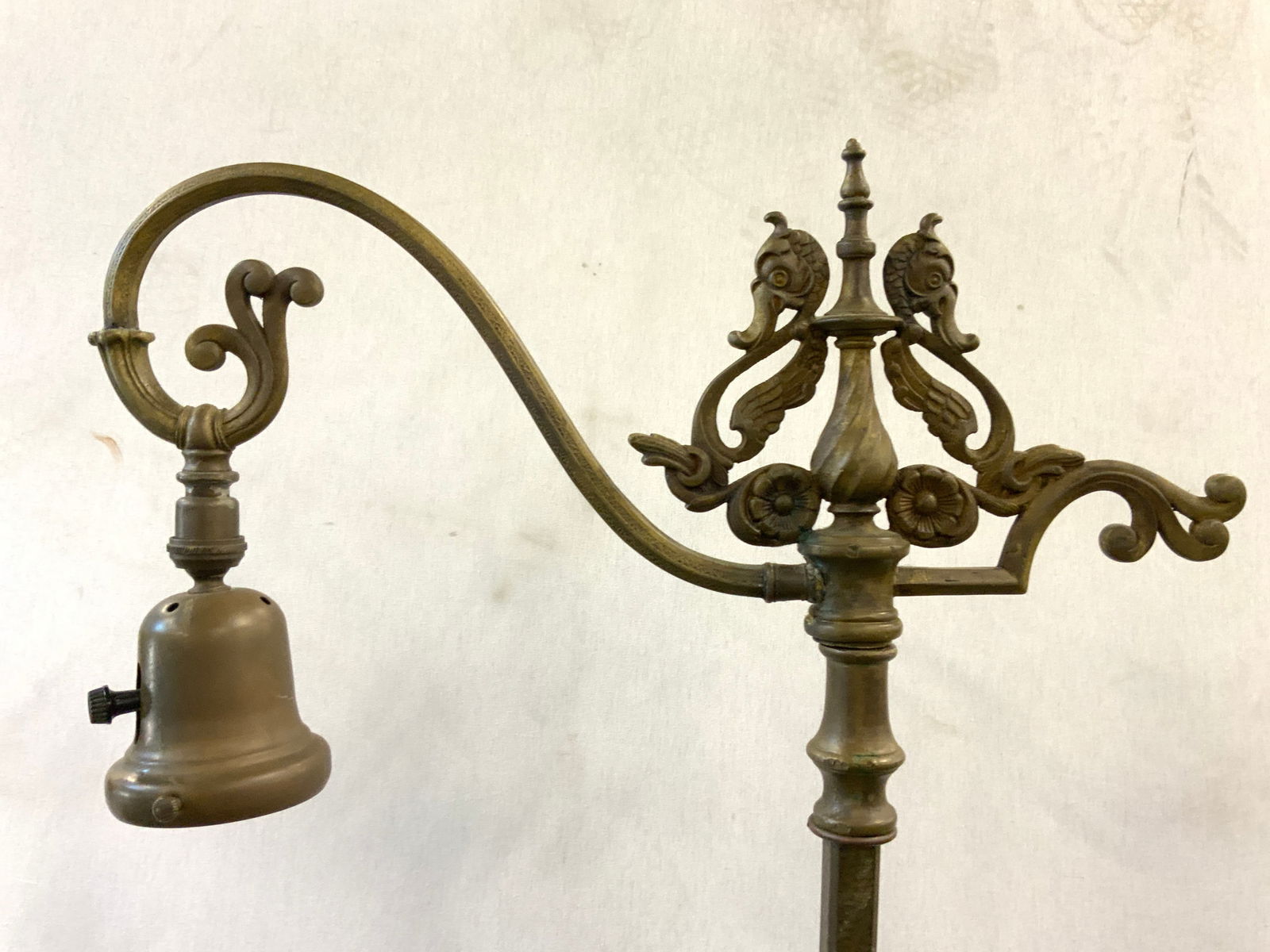 Vintage Iron Curled Arm Floor Lamp (1 of 6)