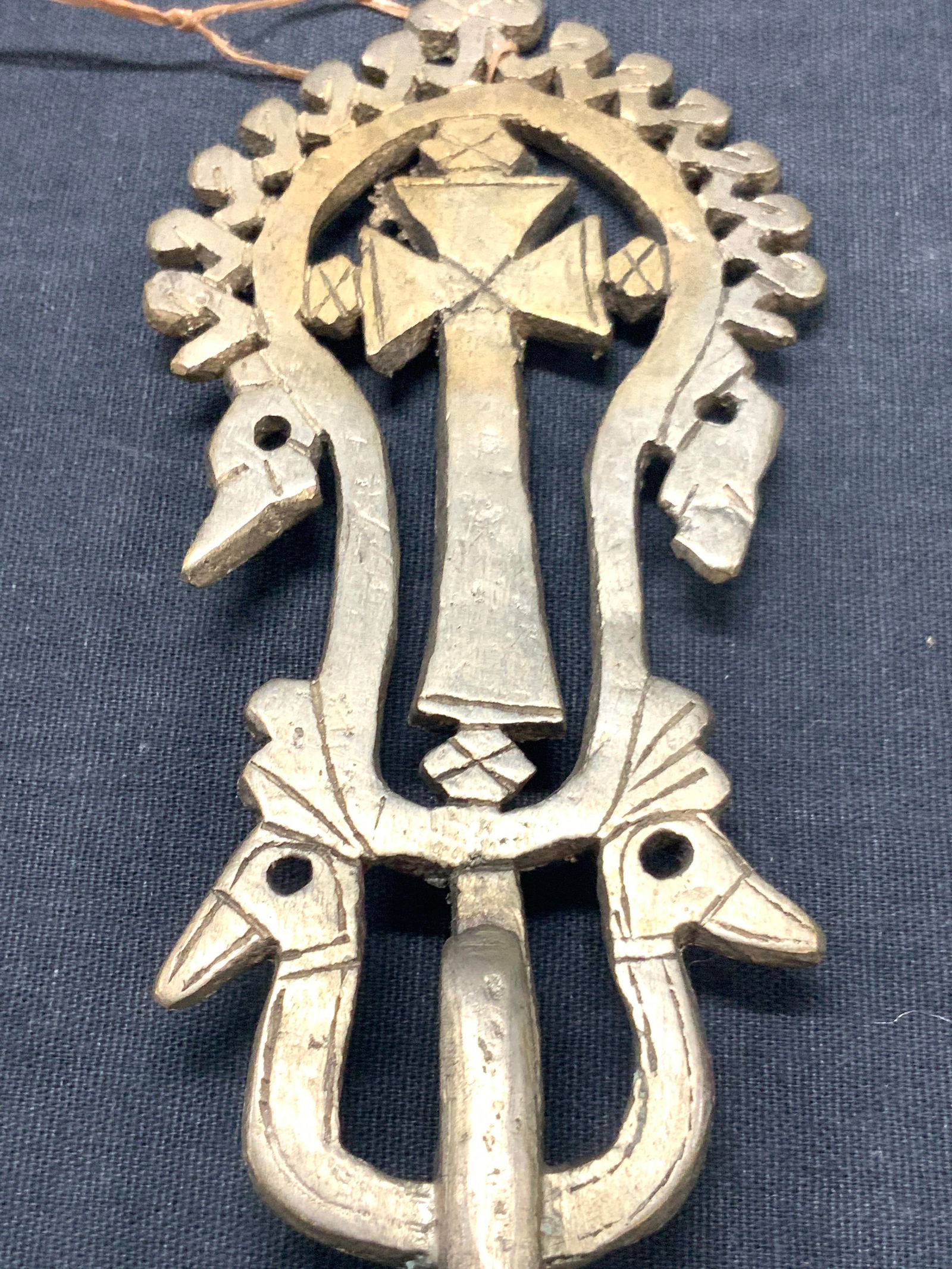 Vintage Silver Tn Metal Cross Religious Accessory (1 of 6)