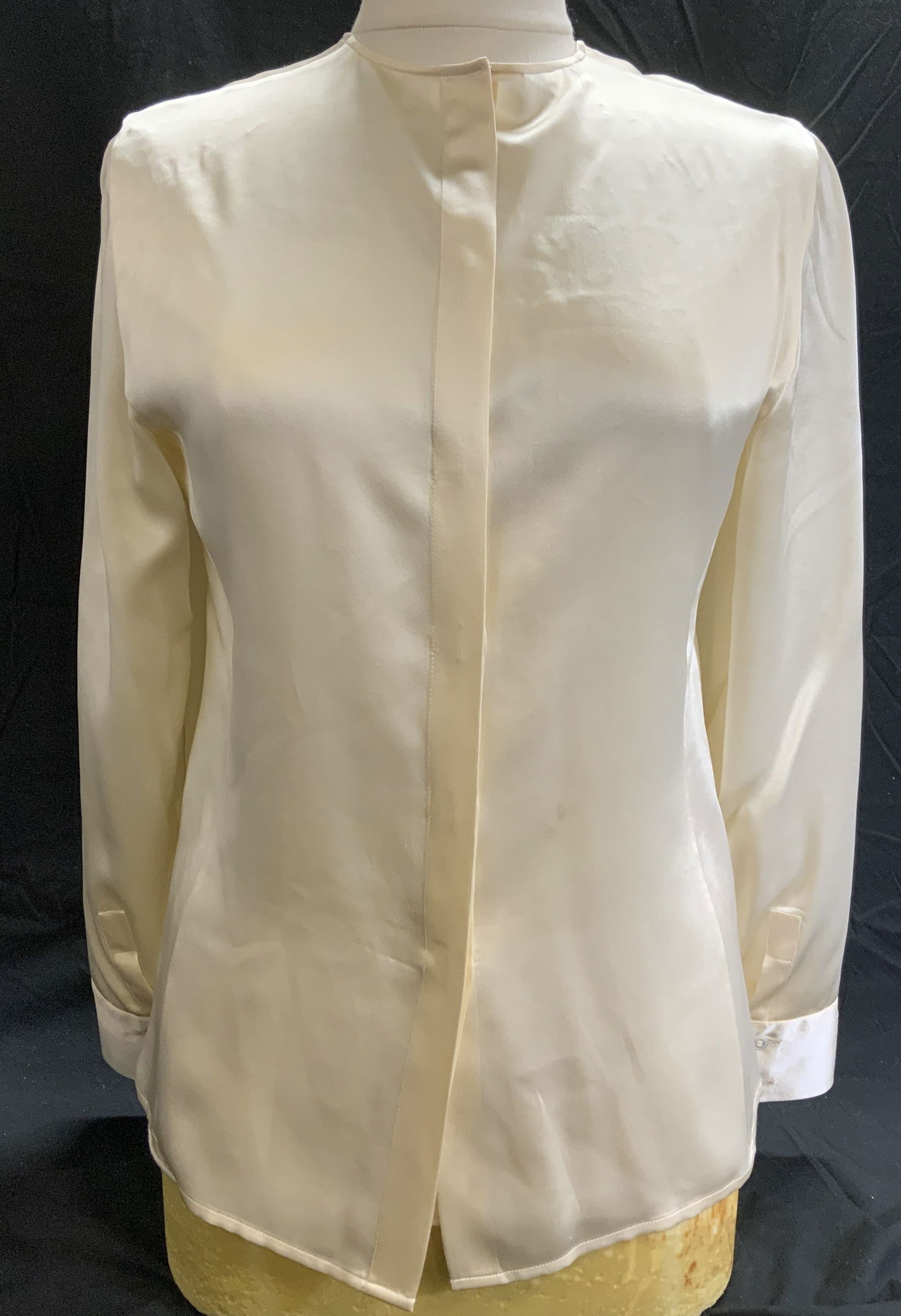 BALLY Cream Silk Button Up Blouse (1 of 6)
