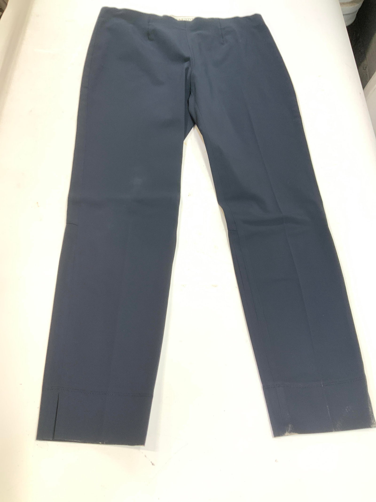 Seductive Sabrina Navy Stretch Waist Pants: Size 38 stretch waist pants, and stretch fit pants, navy, 48%cotton, 47% polyamide, 5% spandex. Designer Seductive, the Sabrina Pants. 36 in. Long. 26.5 in inseam. Like new Pants, Designer Seductive S