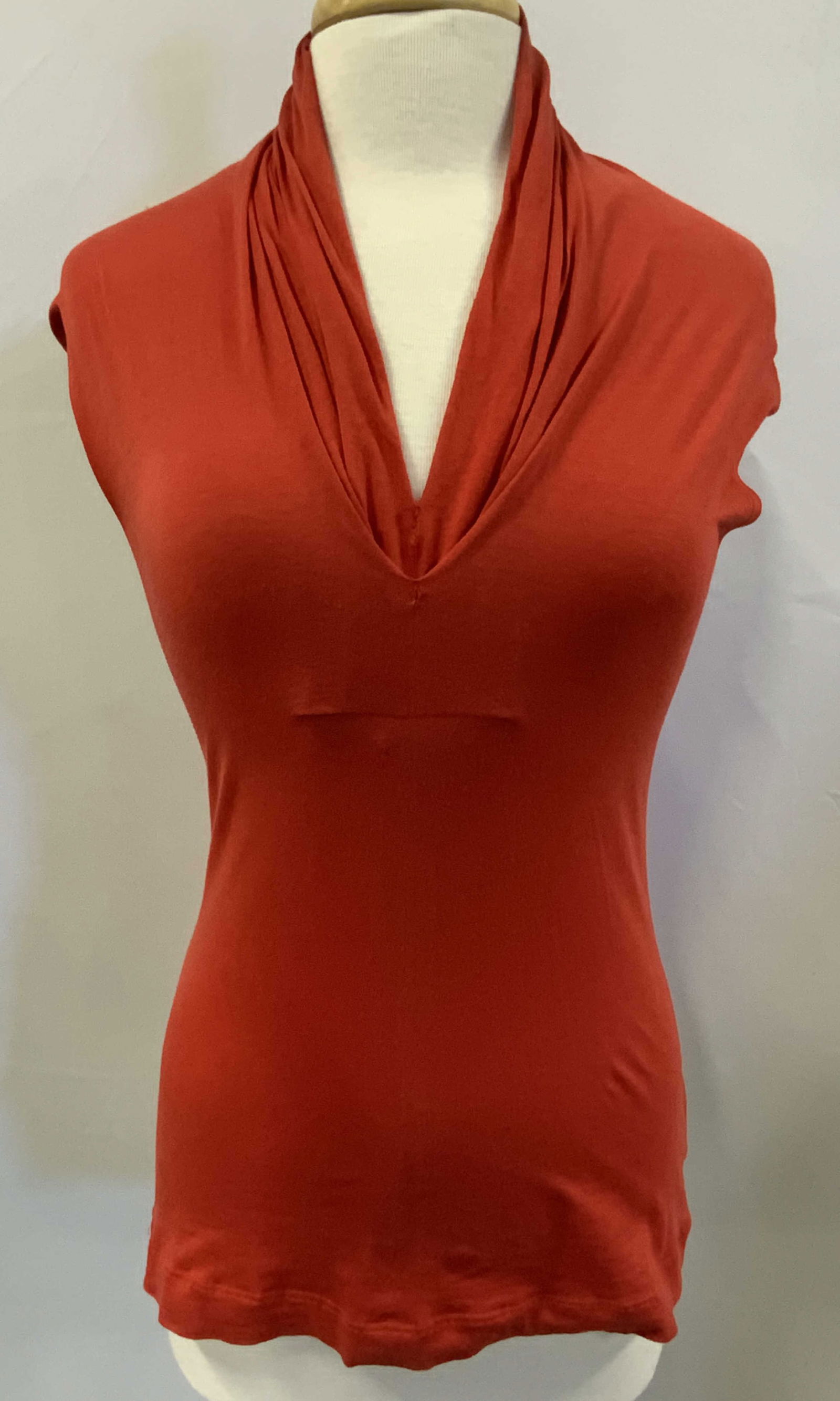THEORY Red Cotton Sleeveless Top (1 of 6)