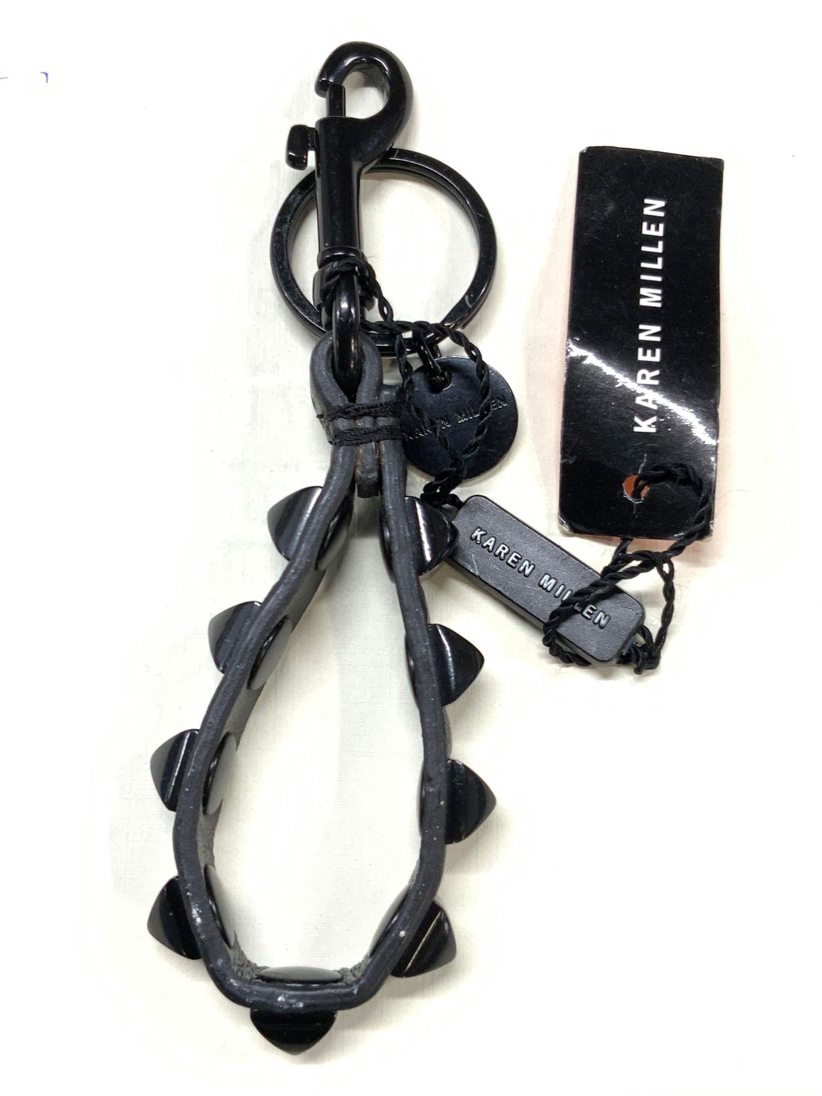 Karen Millen Leather & Stud Key Chain W Tag (1 of 6)