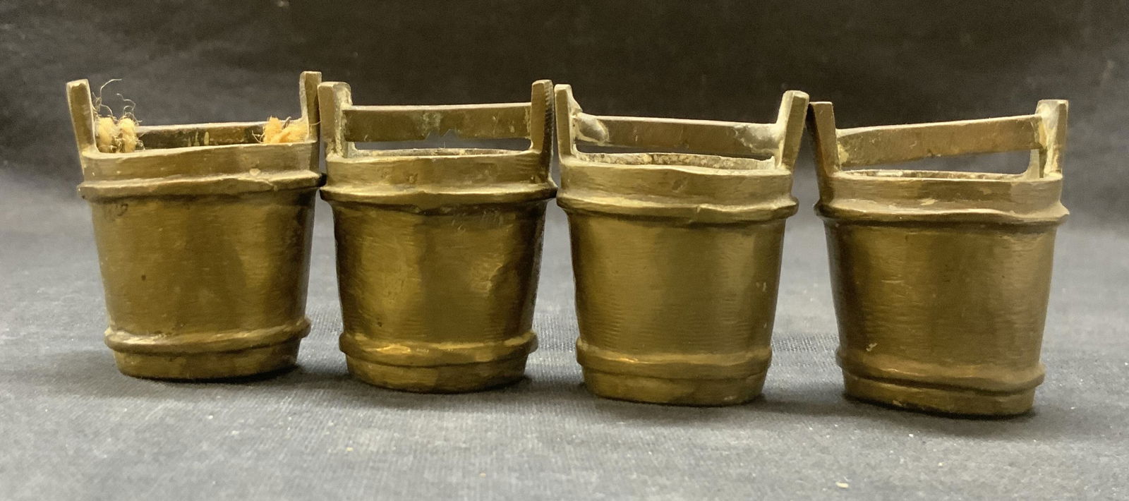 Set 4 Vintage Brass Bucket Figurals (1 of 8)