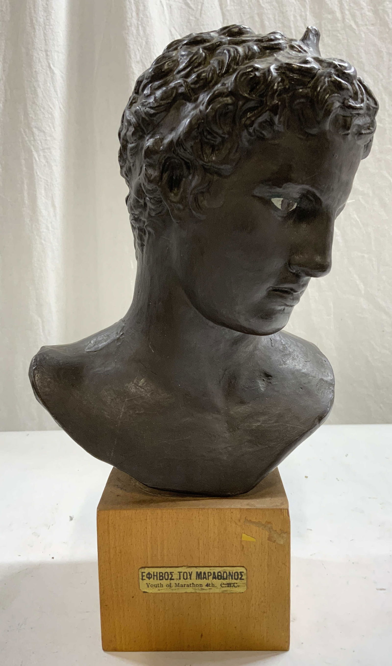 YOUTH OF MARATHON Ceramic Head W Wood Base (1 of 8)