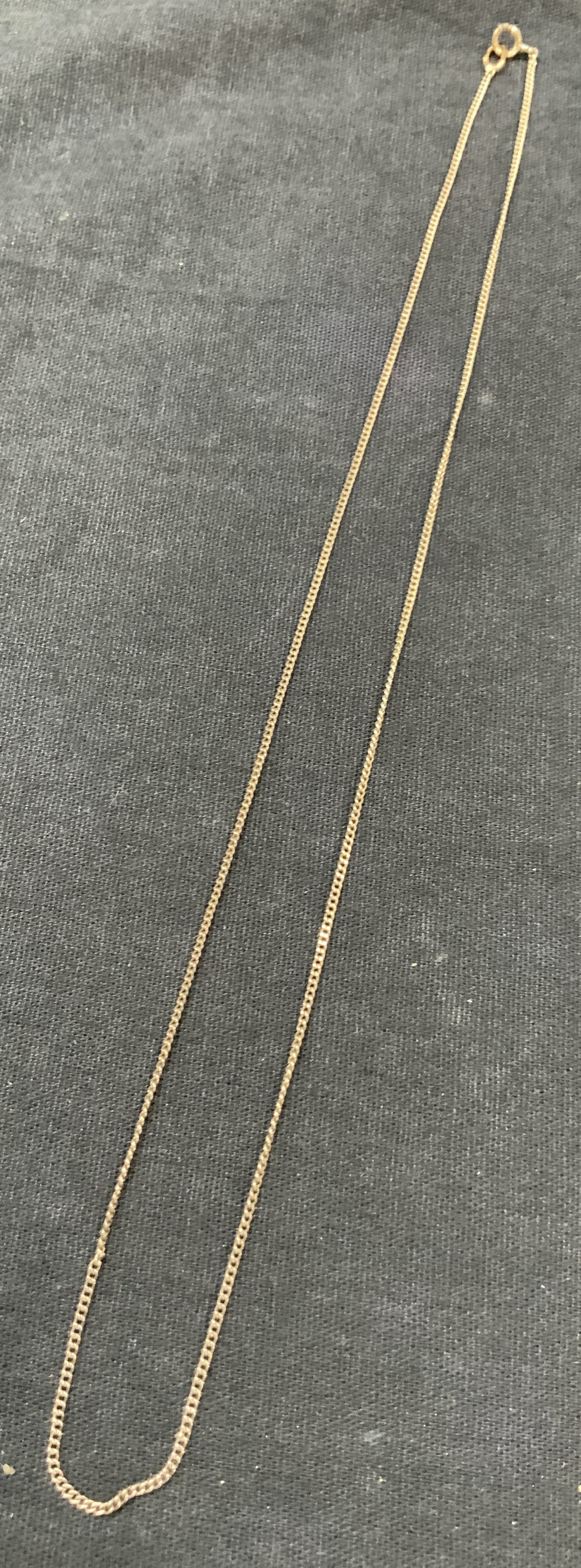 Sterling Silver Stamped Chain Necklace: Sterling silver chain necklace, stamped 925 on clasp. Approx 8.75 inches long drop. Total weight 0.07 ozt Moderate wearing to sterling Necklace, chain necklace, chain, jewelry chain, mens Necklace, la