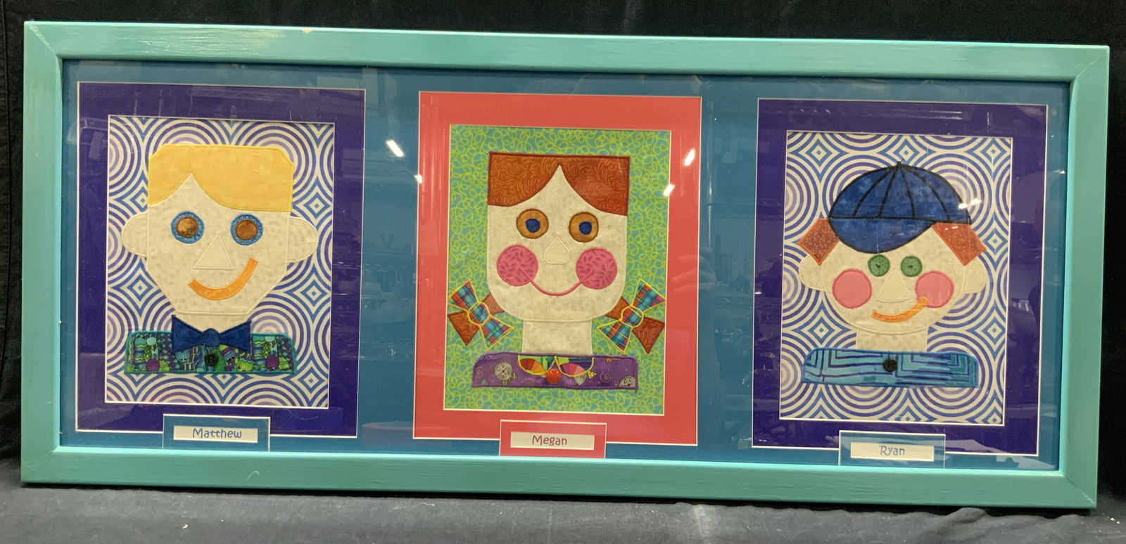 Framed Quilted Fabric Art Portraits (1 of 9)