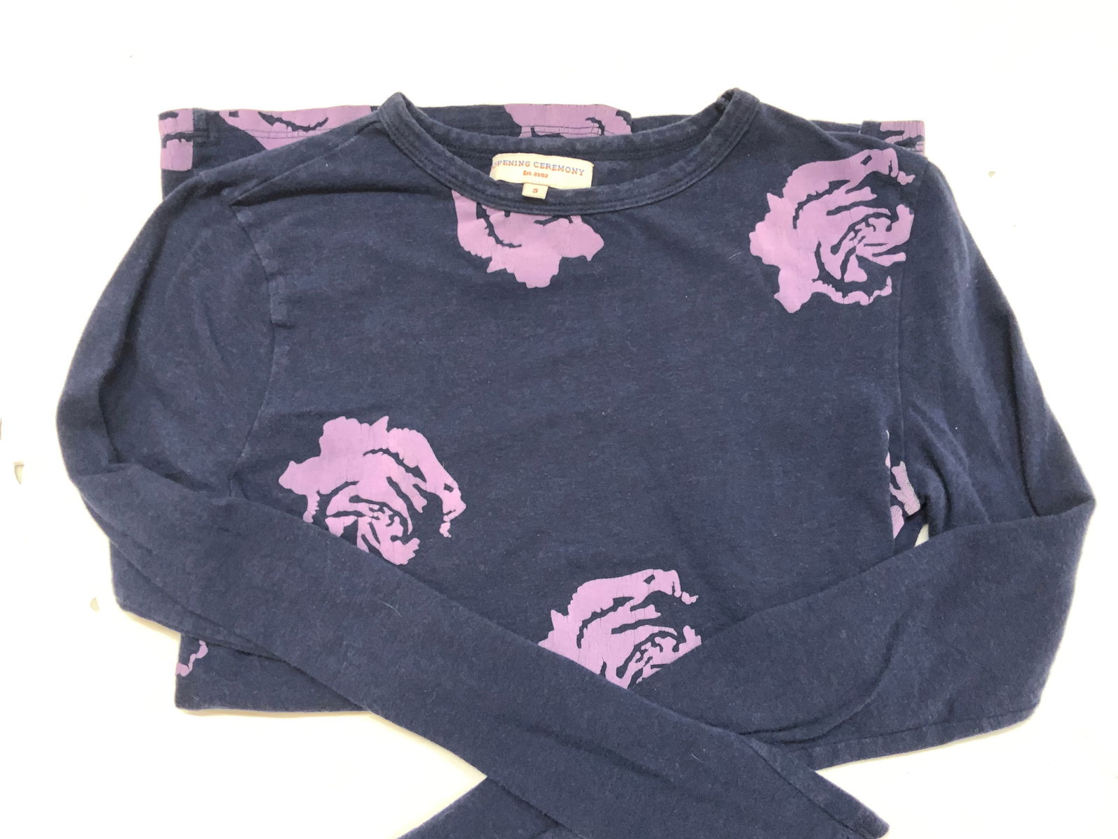 Opening Ceremony Navy Shirt with Rose Decals (1 of 6)