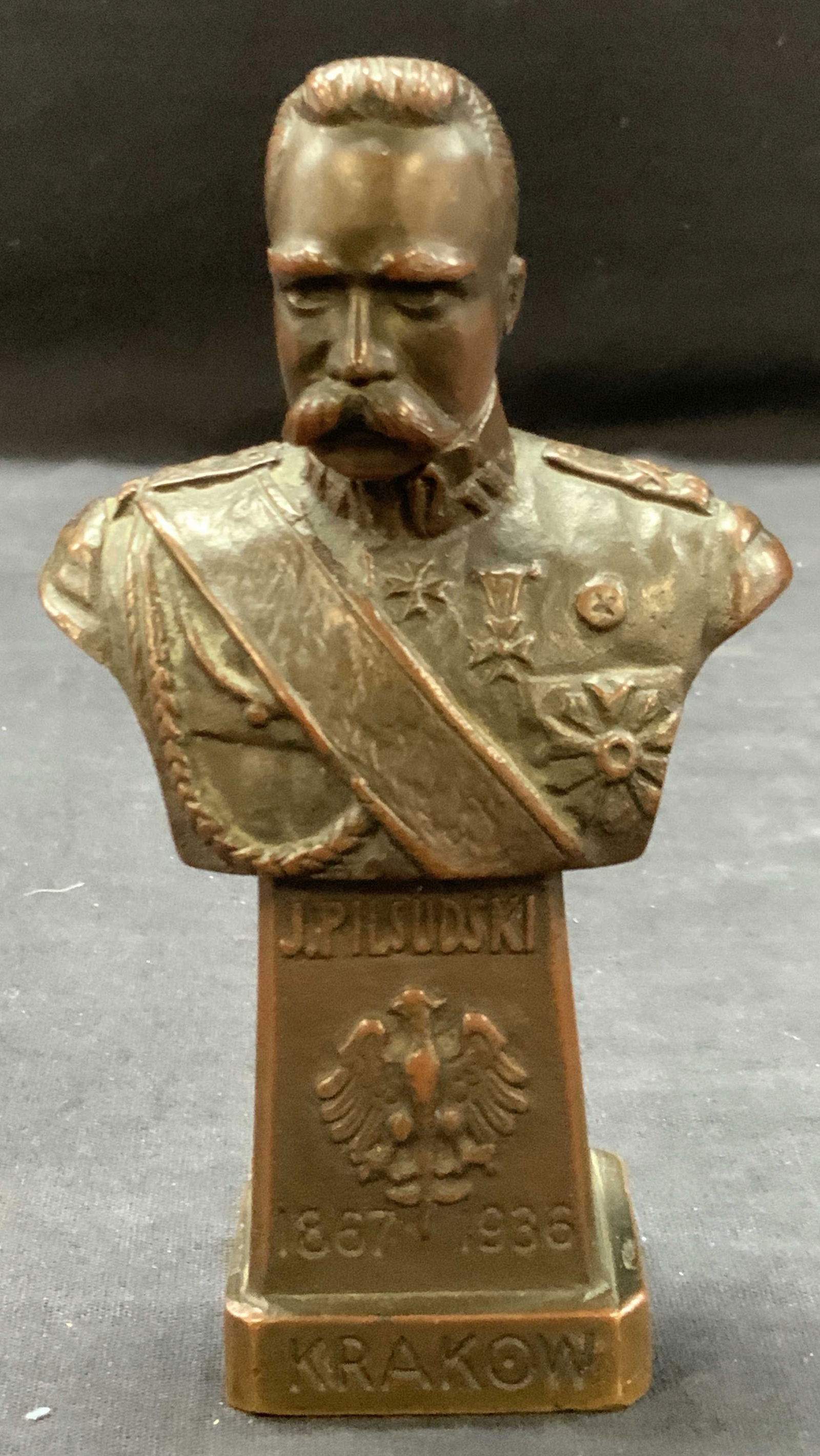 J.Pilsudski Solid Brass Table Bust (1 of 7)