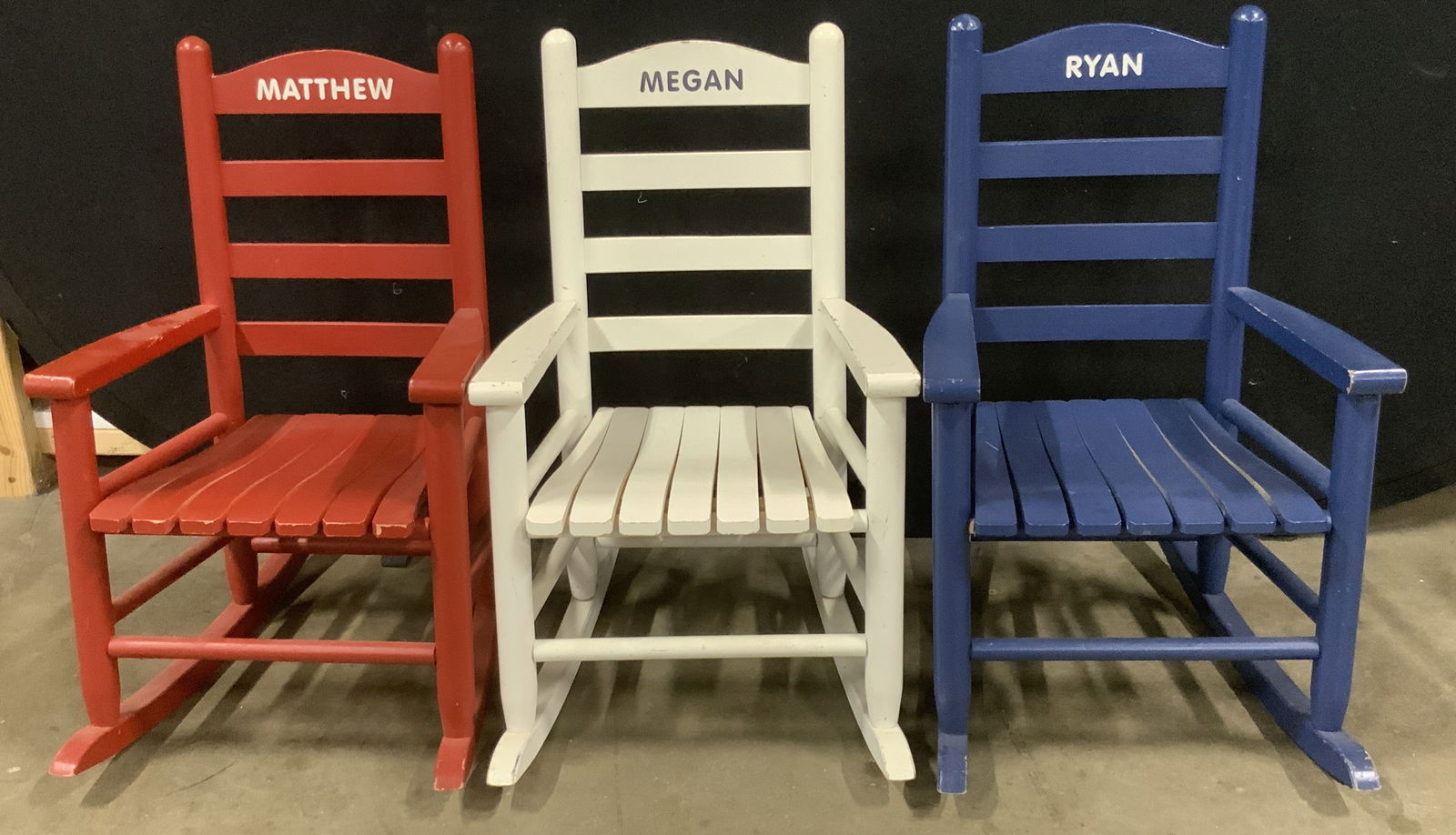 Lot 3 Red, White, & Blue Child Rocking Chairs (1 of 6)