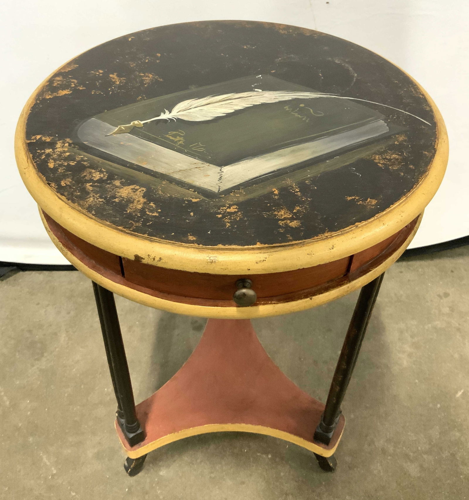 Vintage Hand Painted Wooden Side Table (1 of 8)