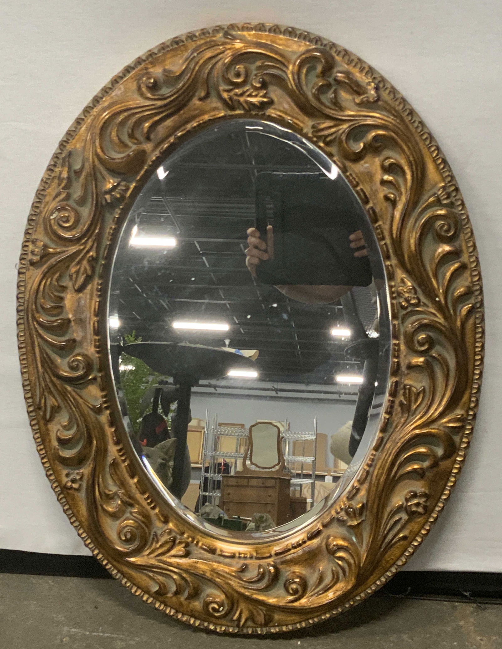 Oval Form Composite Scrollwork Mirror (1 of 7)