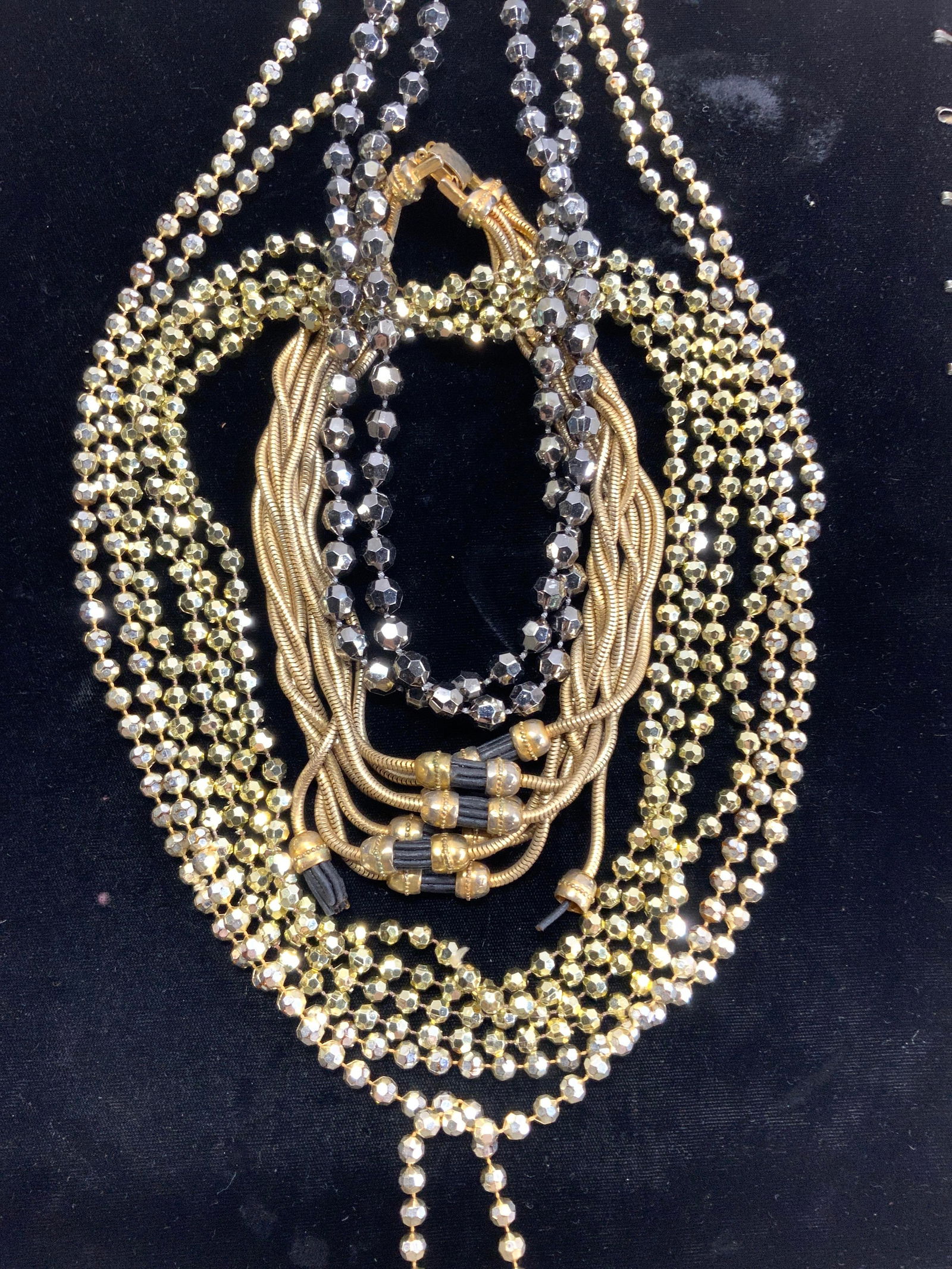 4 Glittery Beaded Rope Necklaces, Choker Neck (1 of 7)