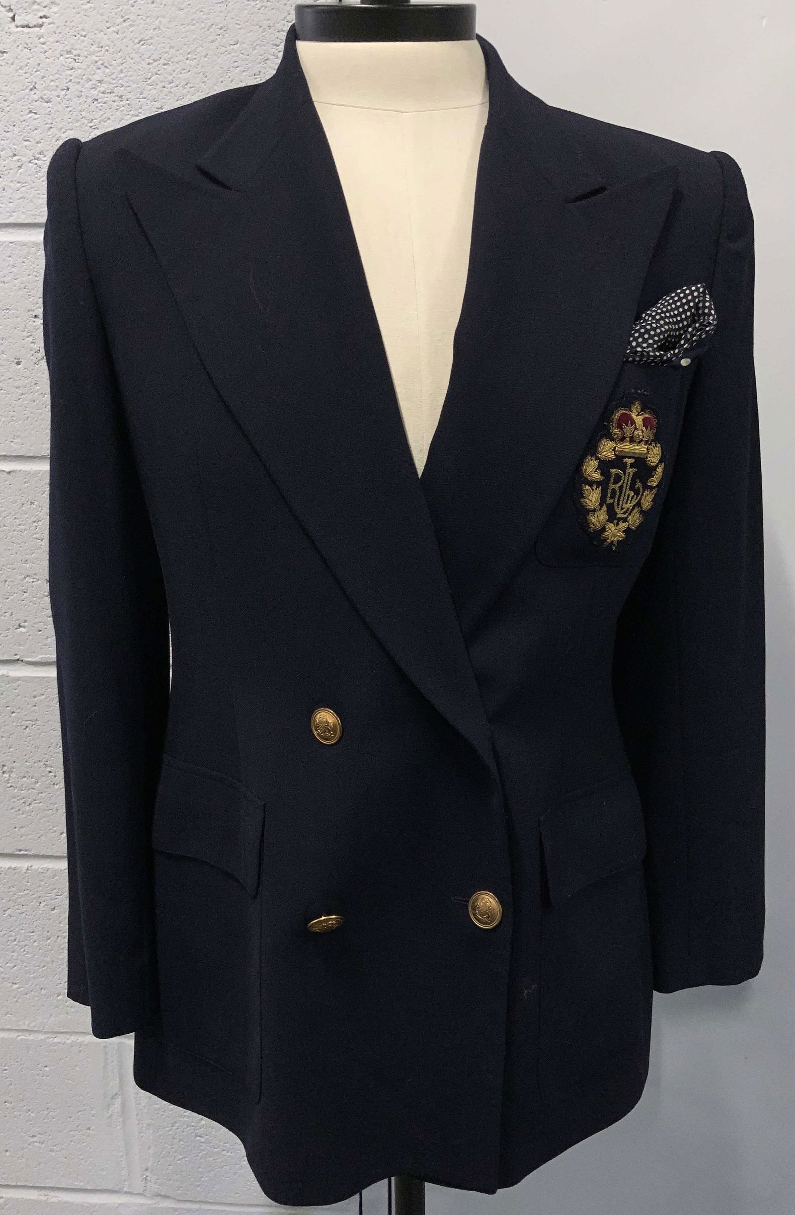 Lauren Ralph Lauren Navy Worsted Wool Blazer, USA (1 of 13)