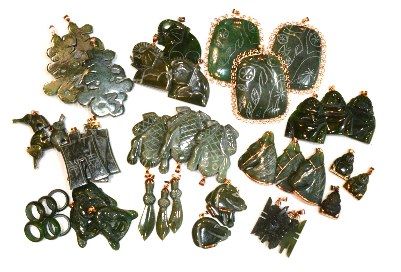 Jade Pendants & Rings, Hand-Carved (1 of 4)