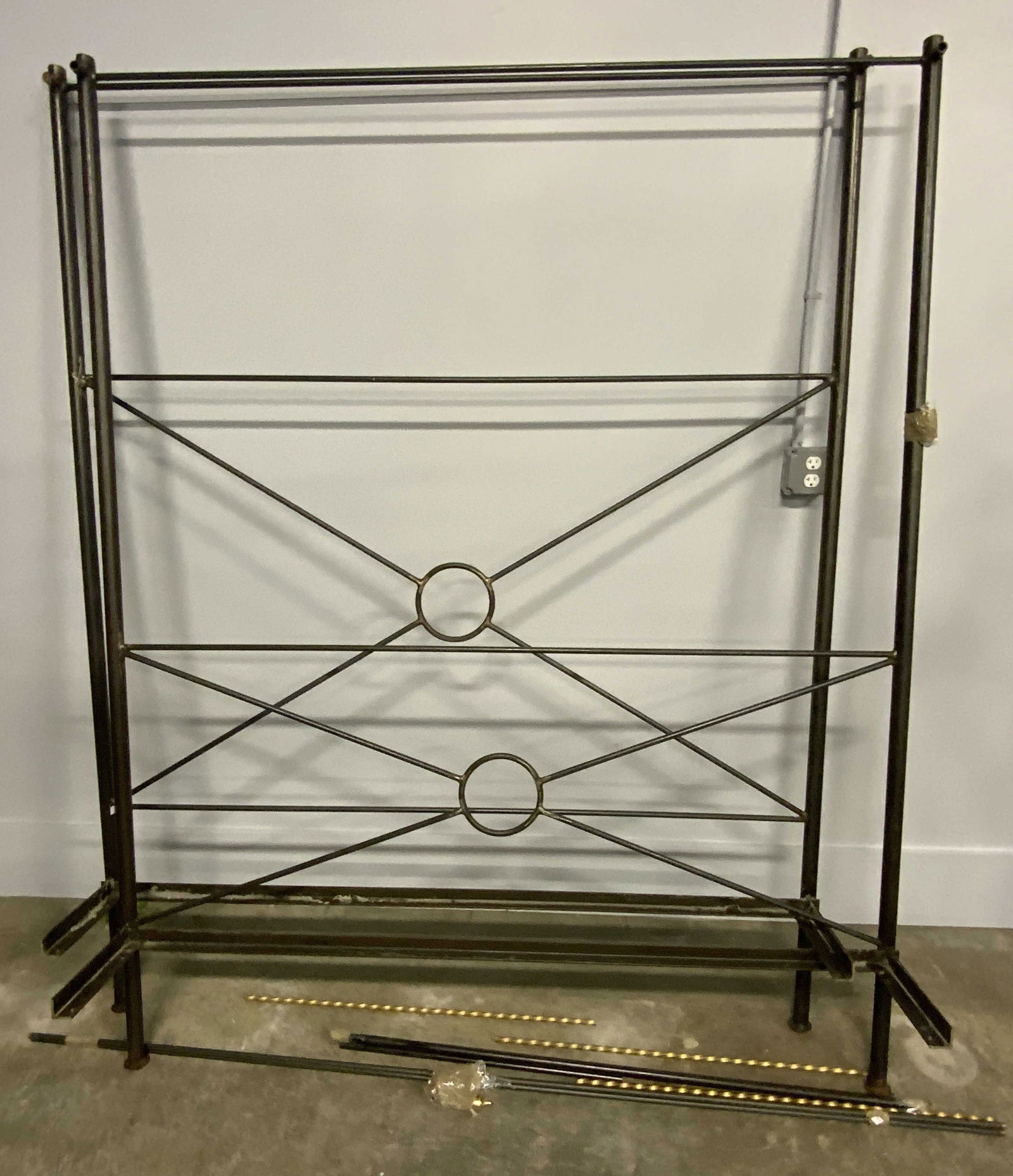 Steel & Brass Bed Frame W/ Headboard (1 of 9)
