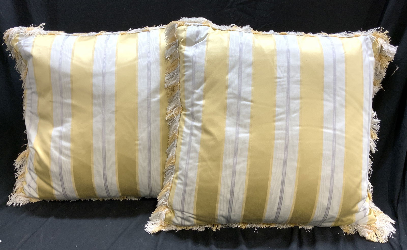 Pr Custom Striped Silk Uph Pillows W Down Inserts (1 of 6)