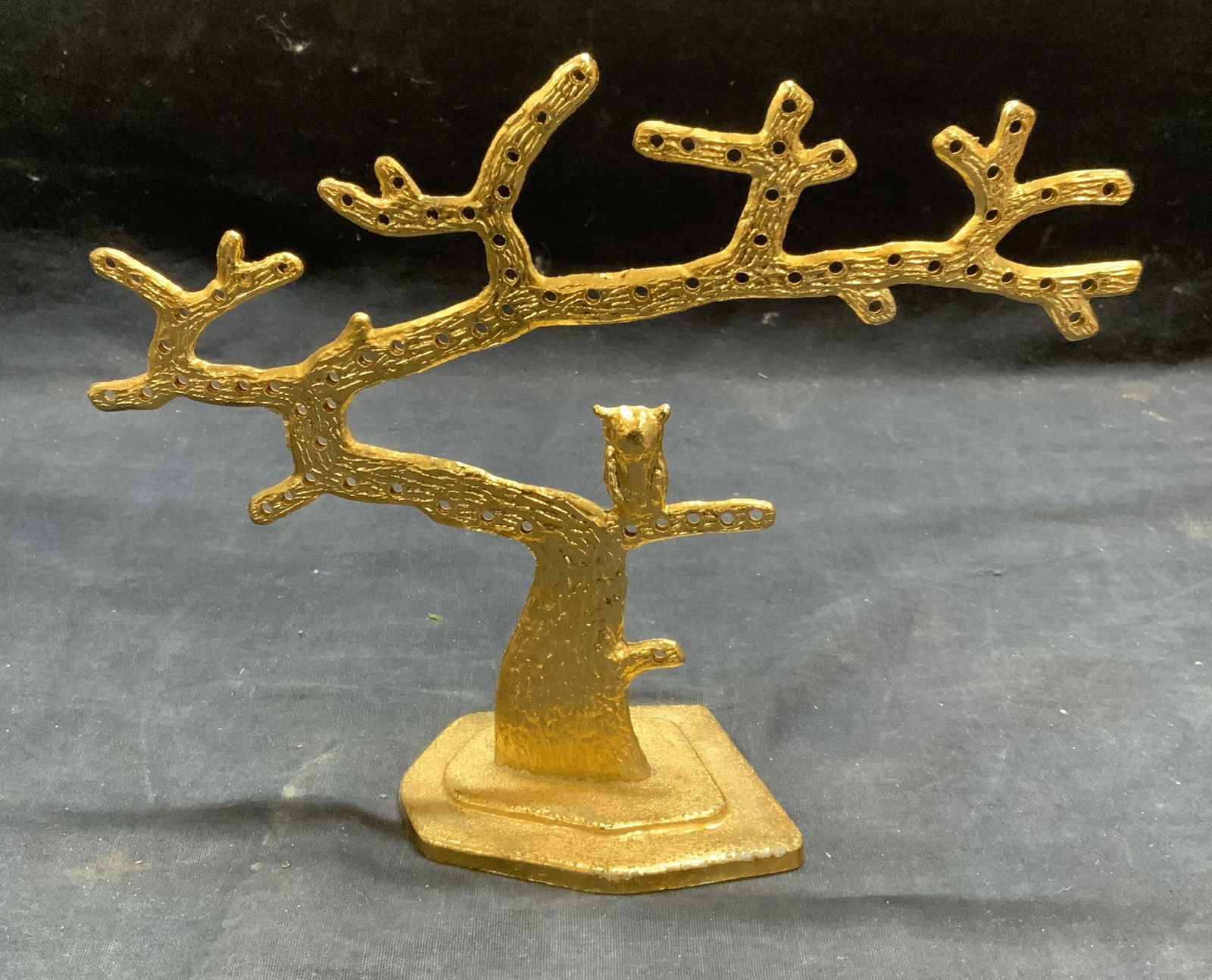Gold Tone Metal Owl Motif Jewelry Tree (1 of 7)