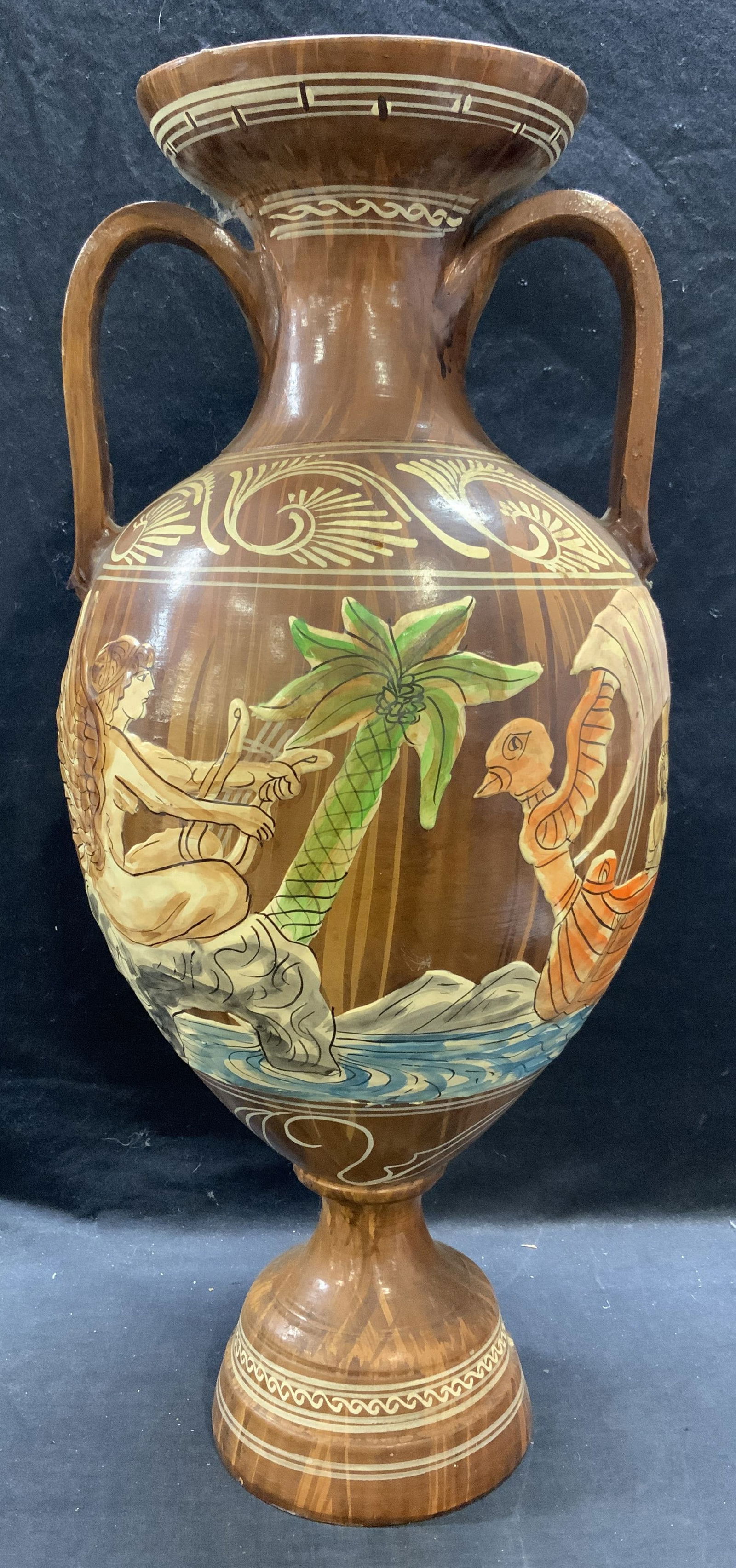 Handmade Greek Figural Urn, 24.5 Inches Tall (1 of 7)