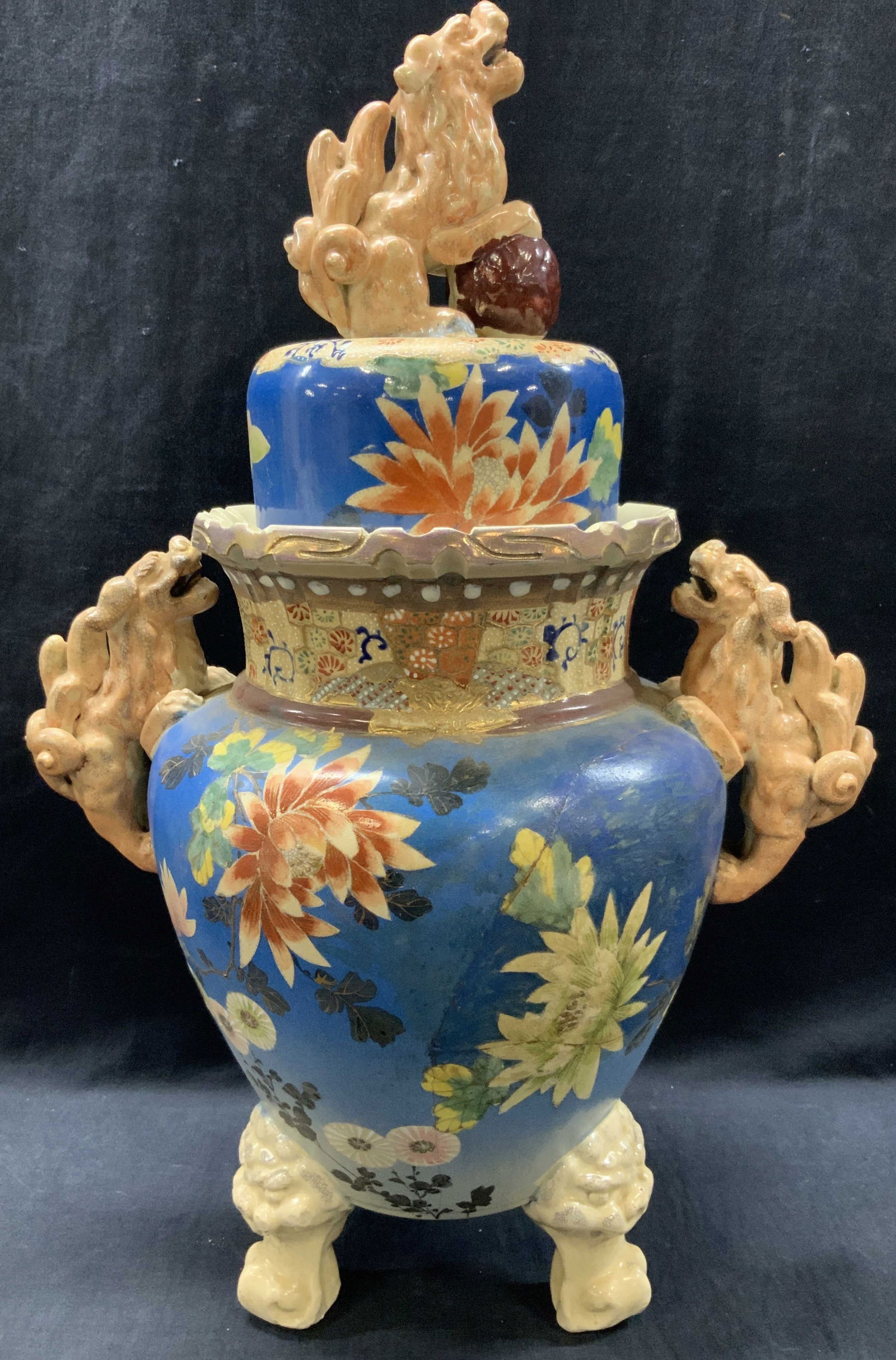 Sgd Hand Crafted Fu Dog Ceramic Footed Vessel (1 of 16)