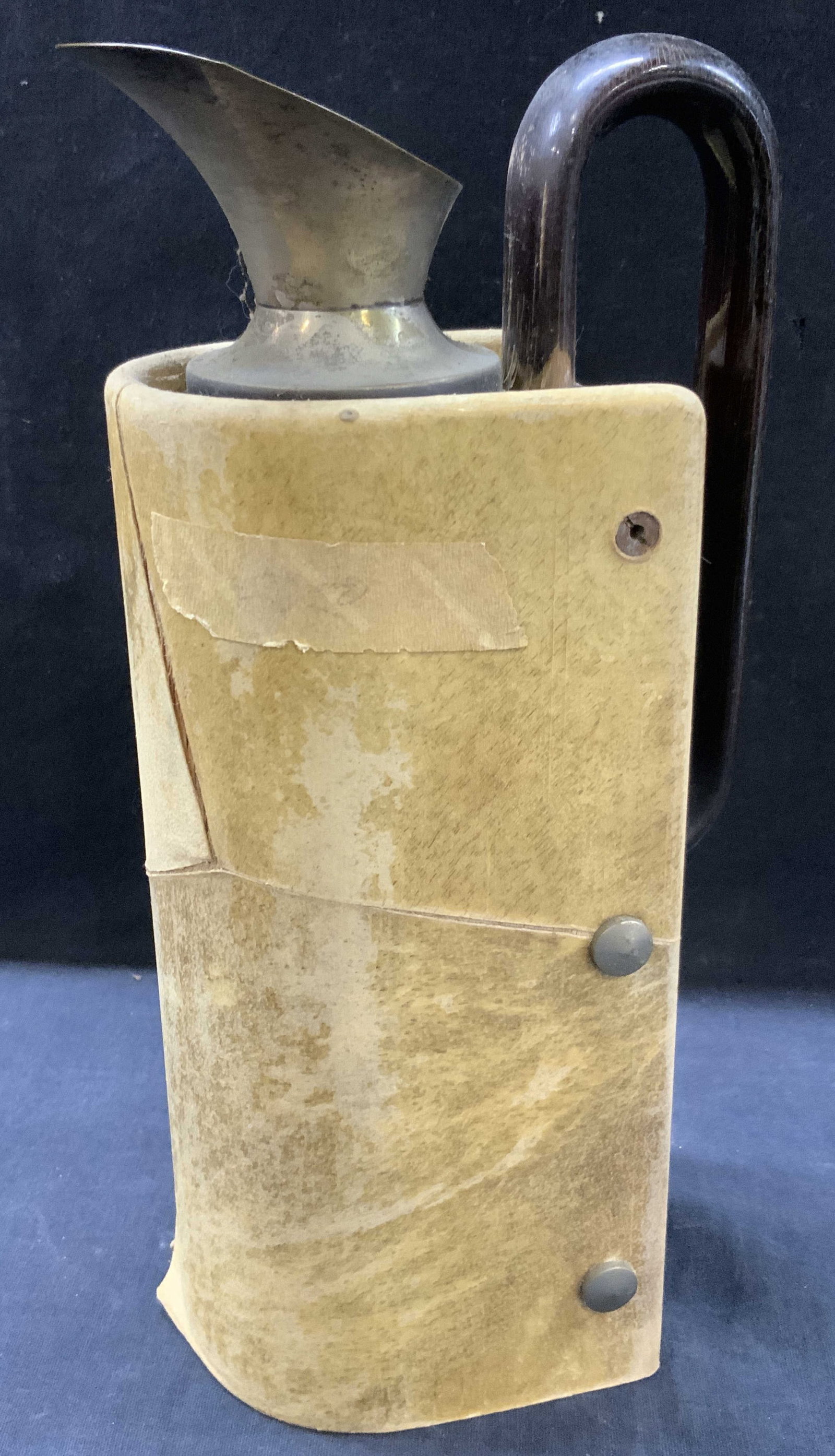 Vntg Leather & Wooden Aldo Tura Pitcher (1 of 8)