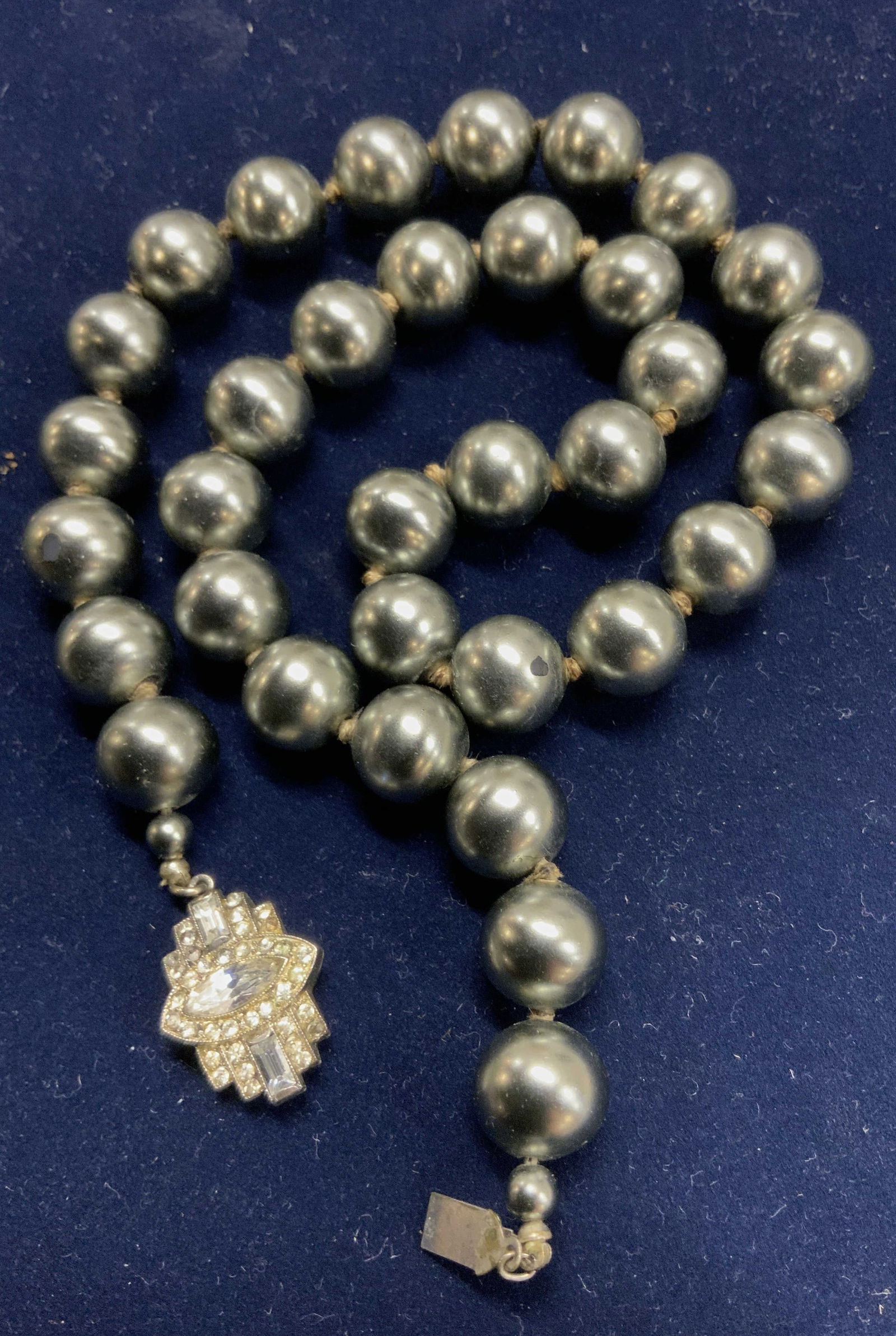 Pearl style Choker Neck w Sterling Silver Clasp (1 of 7)