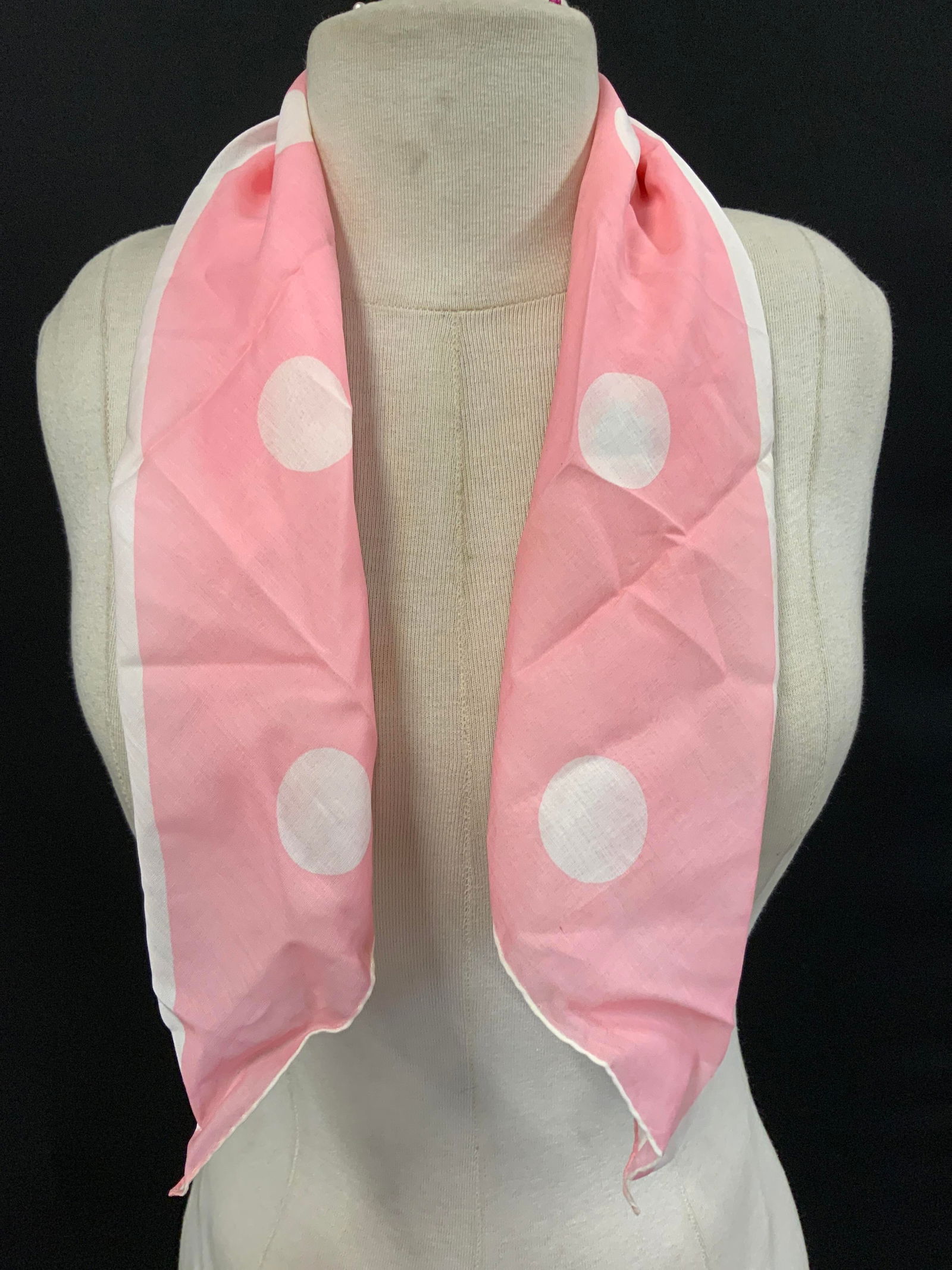 Desco Polka Dot Pink/ WHT Cotton Scarf, Swiss (1 of 7)