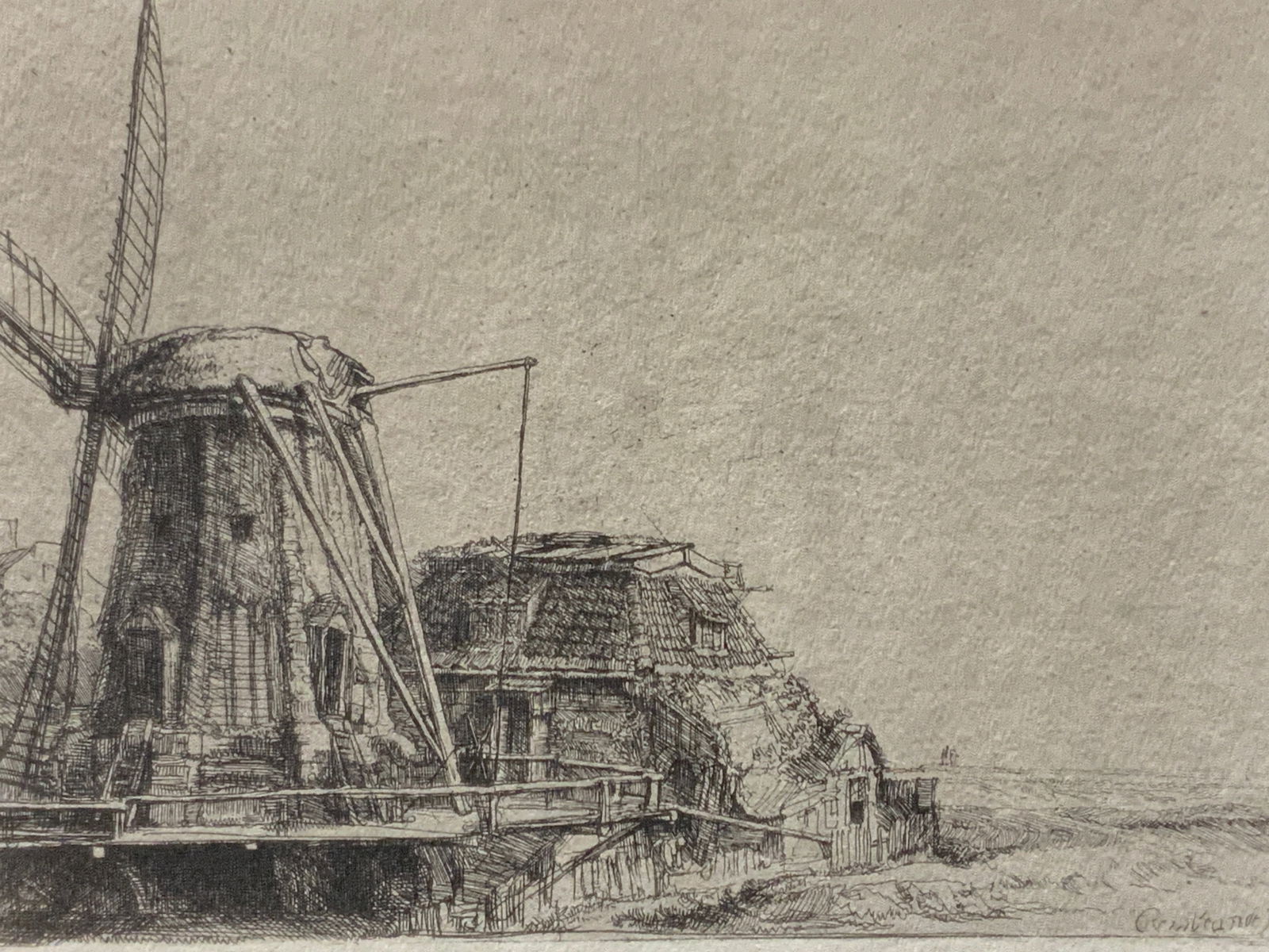 Rembrandt 1641 Windmill Etching On Paper (1 of 10)