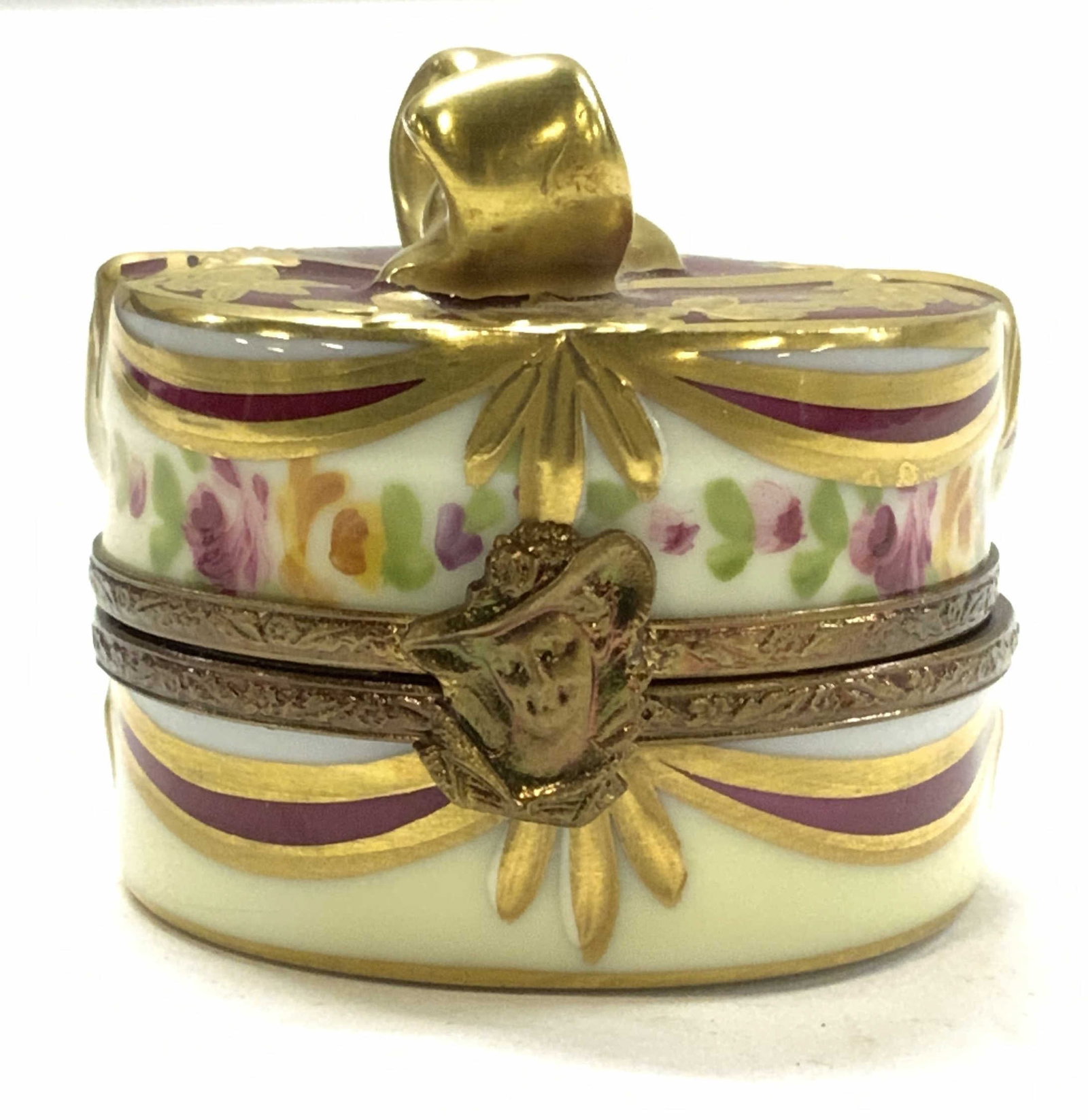 LIMOGES France Hinged Porcelain Box Hat Pill Box 2 (1 of 7)