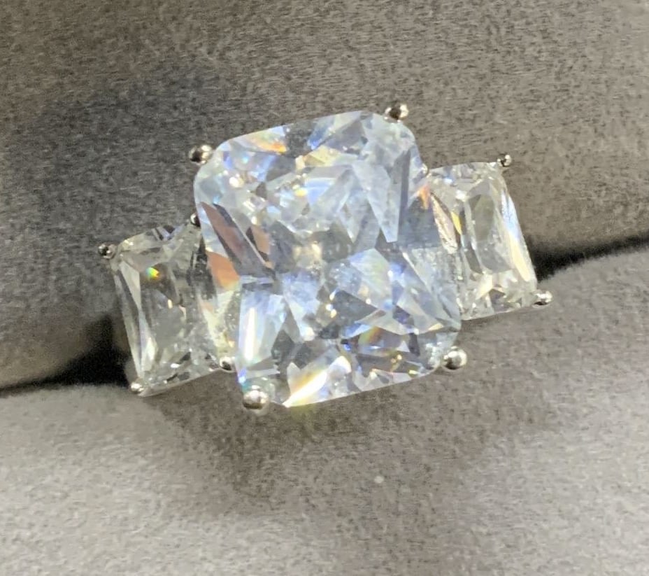 Radiant Cut 3 Crystal Cocktail Ring in Box (1 of 7)