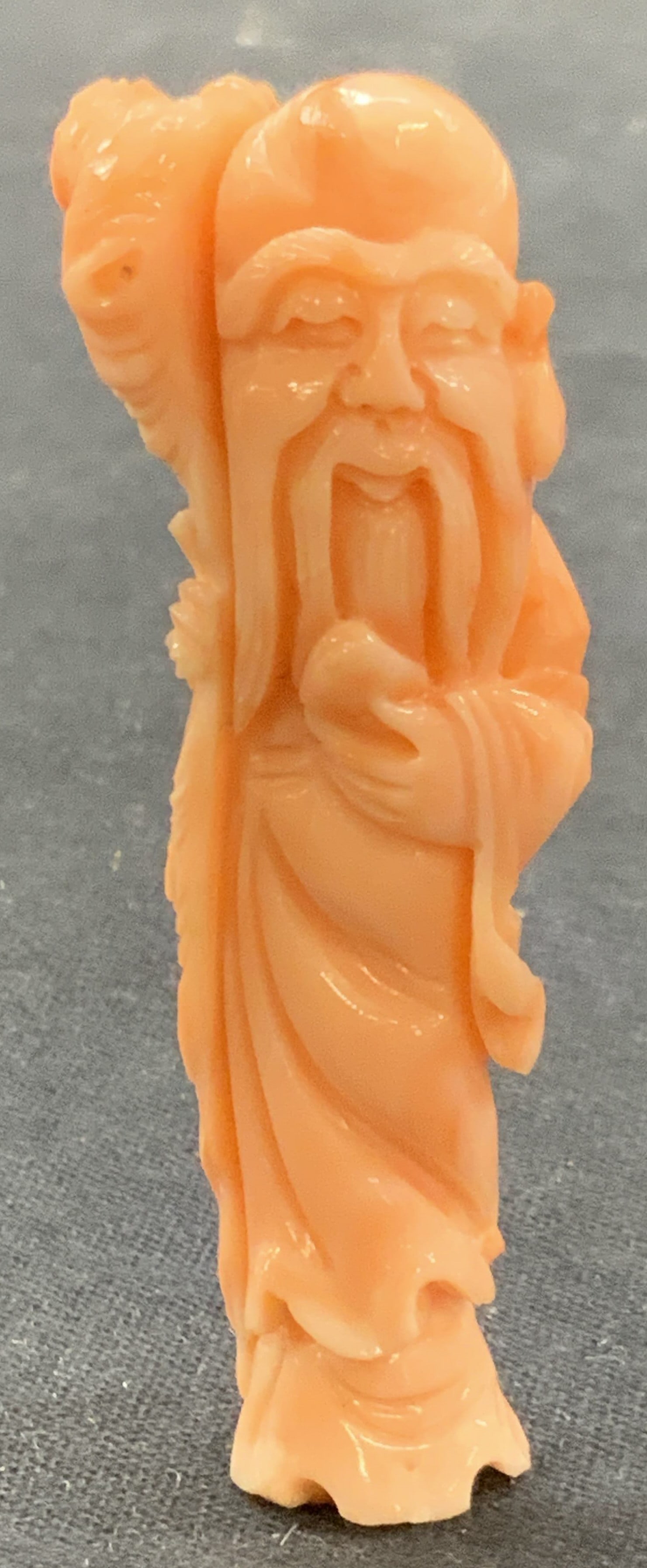 Carved Coral Asian Deity Figural (1 of 8)