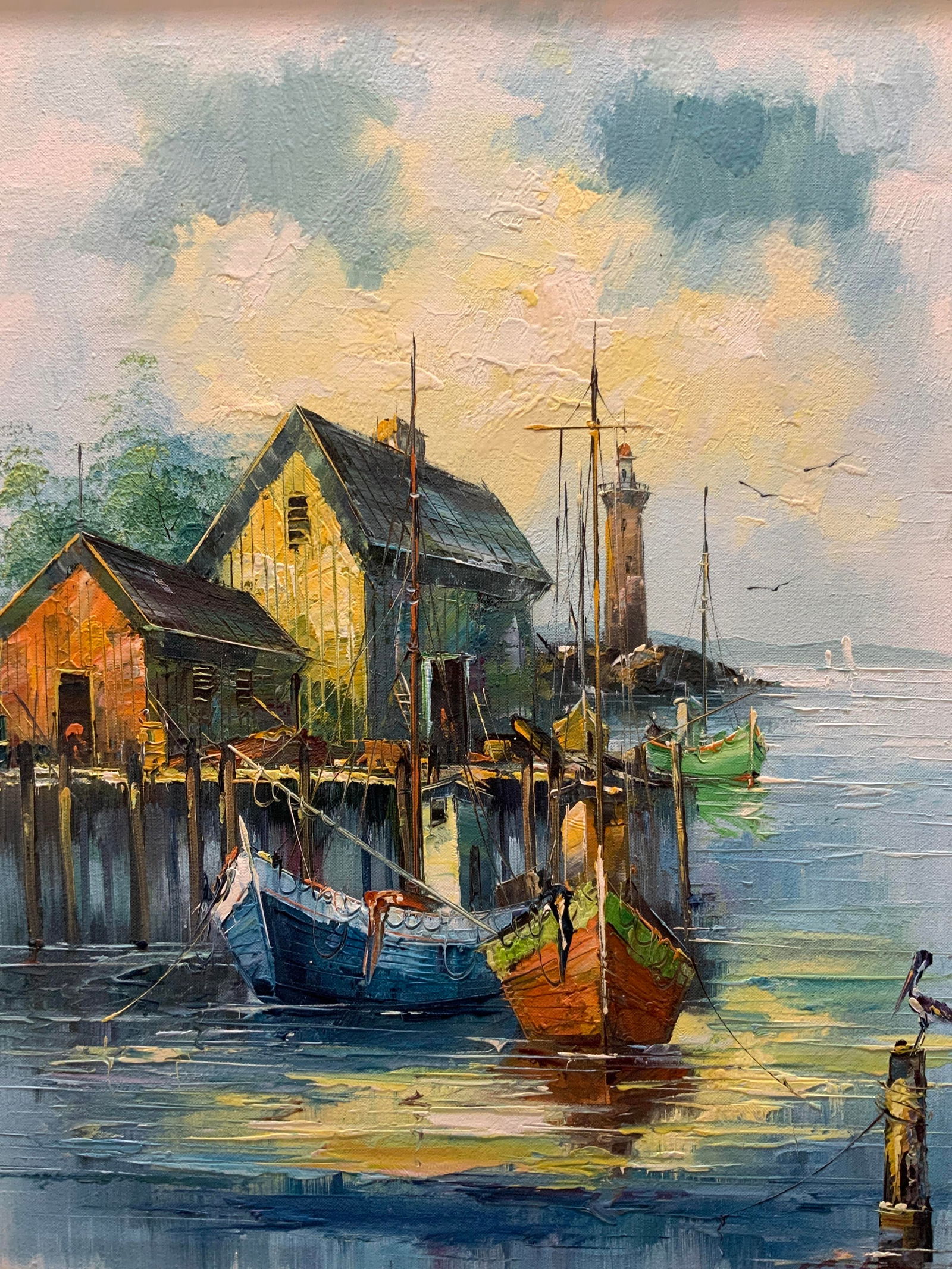 Alan Simpson Sgd Dock House Oil Painting (1 of 8)